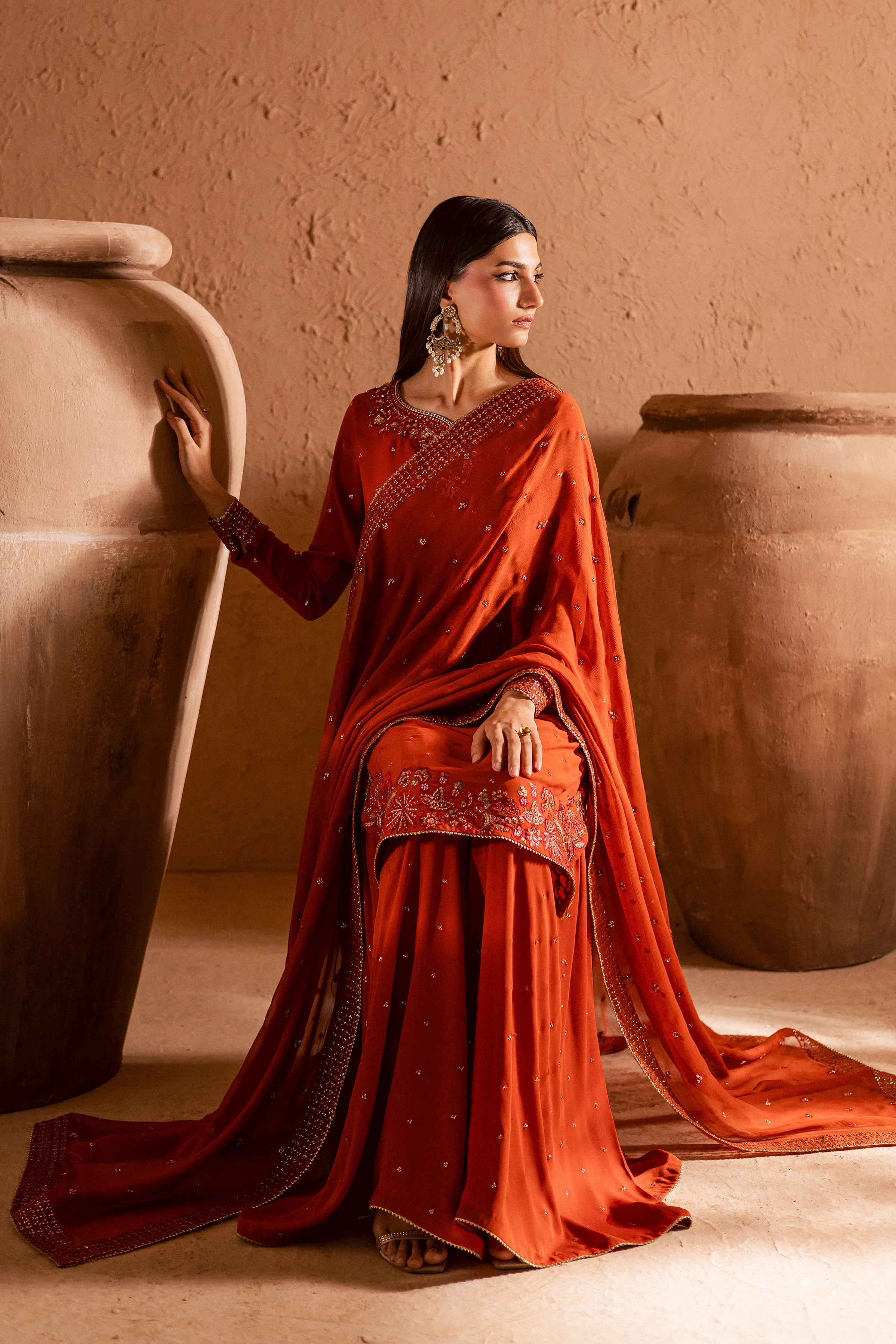 Olive Charm 3Pc- Festive Luxe Pret - Image 3