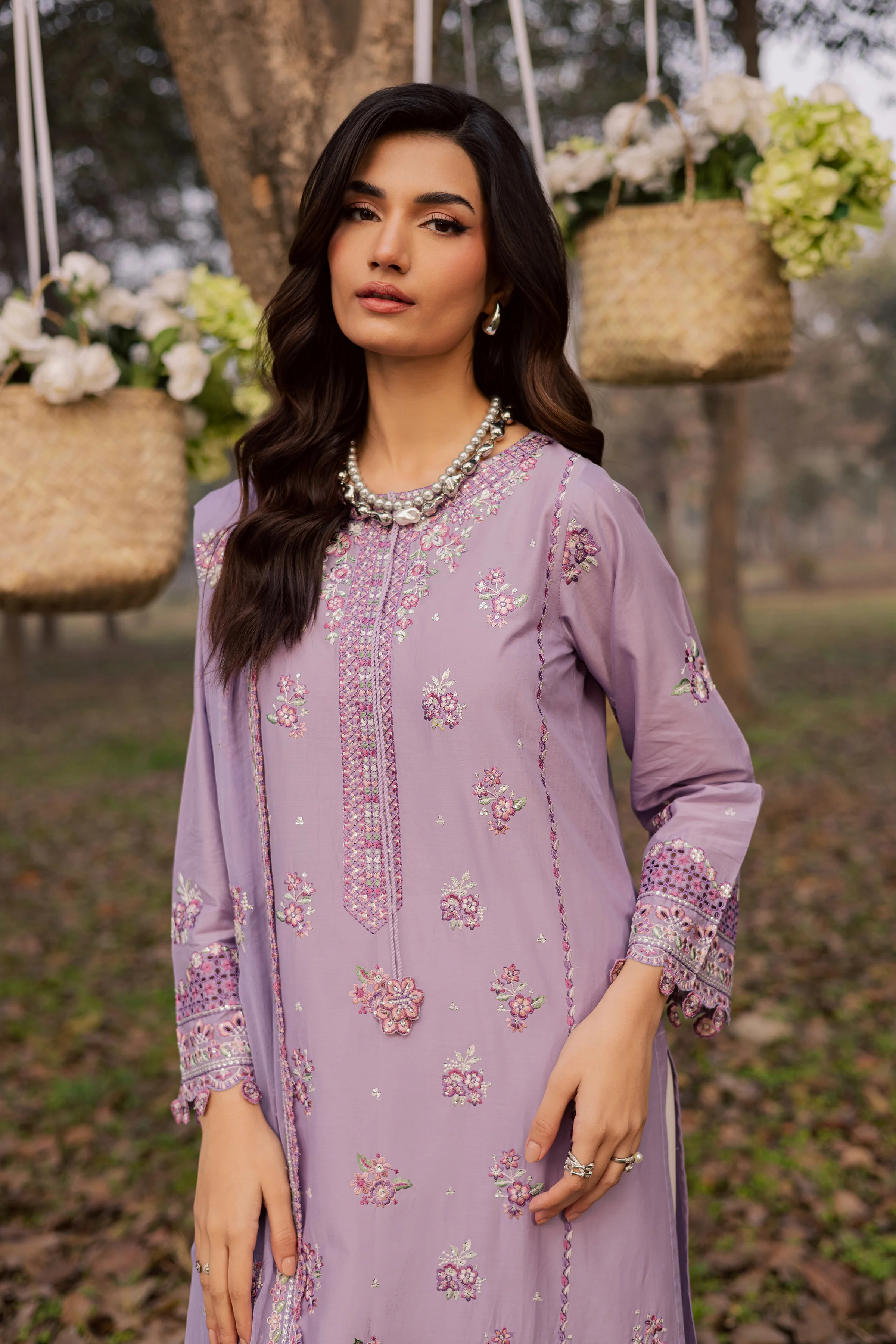 Periwinkle 3Pc - Festive Embroidered Lawn - Image 3