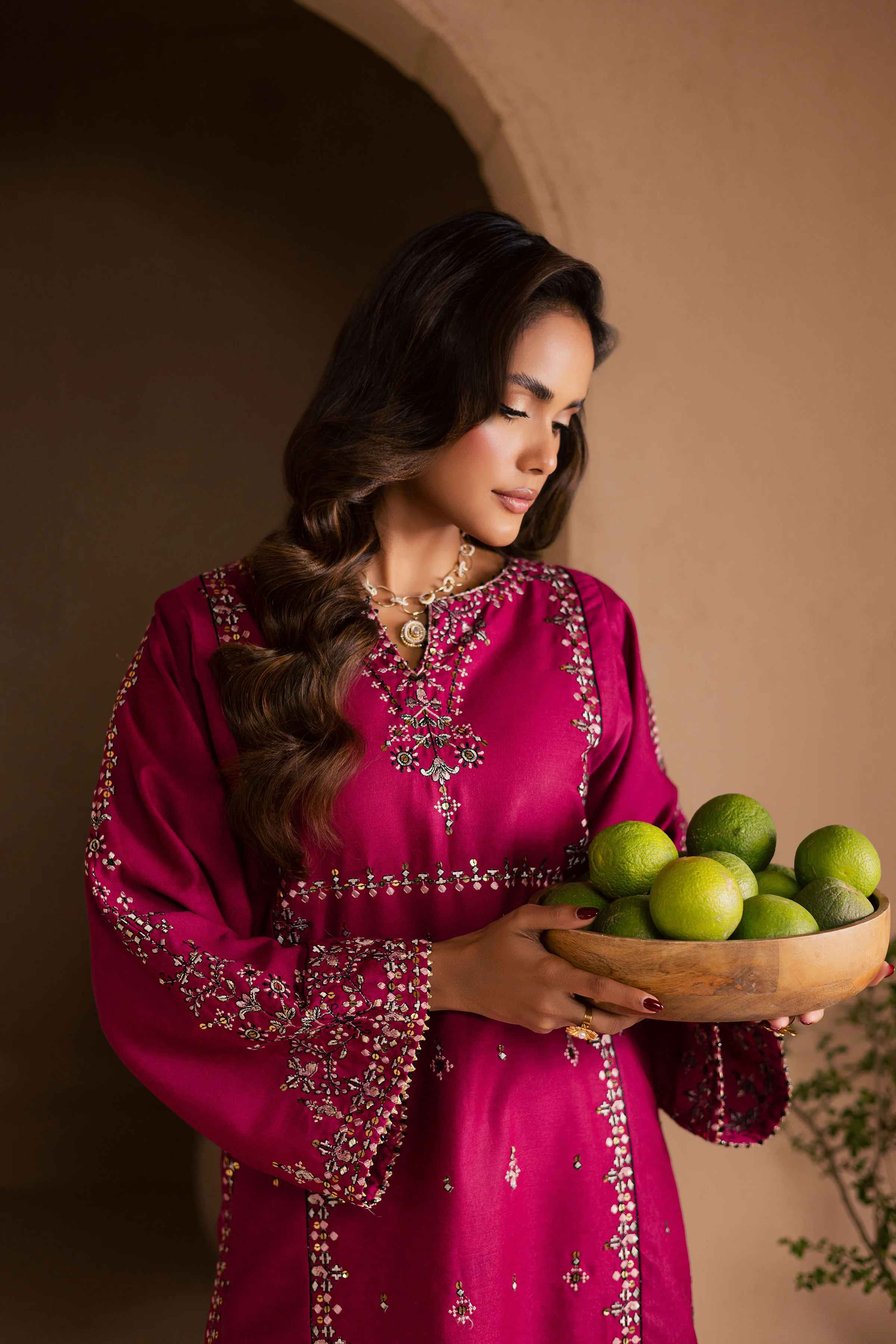 Pink 2Pc - Embroidered Karandi Dress - Image 6
