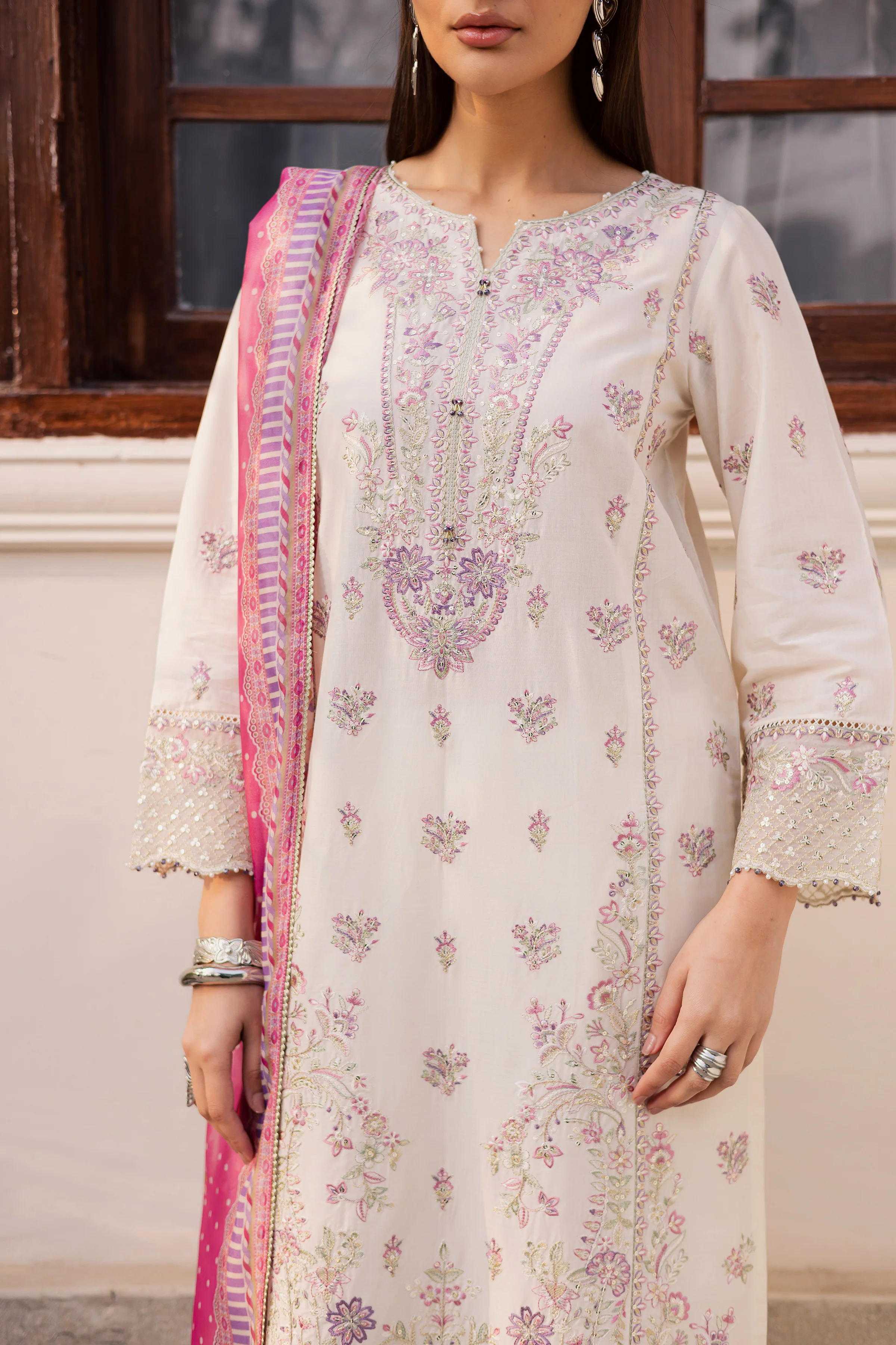 Pinkie Pie 3Pc - Festive Embroidered Lawn - Image 6