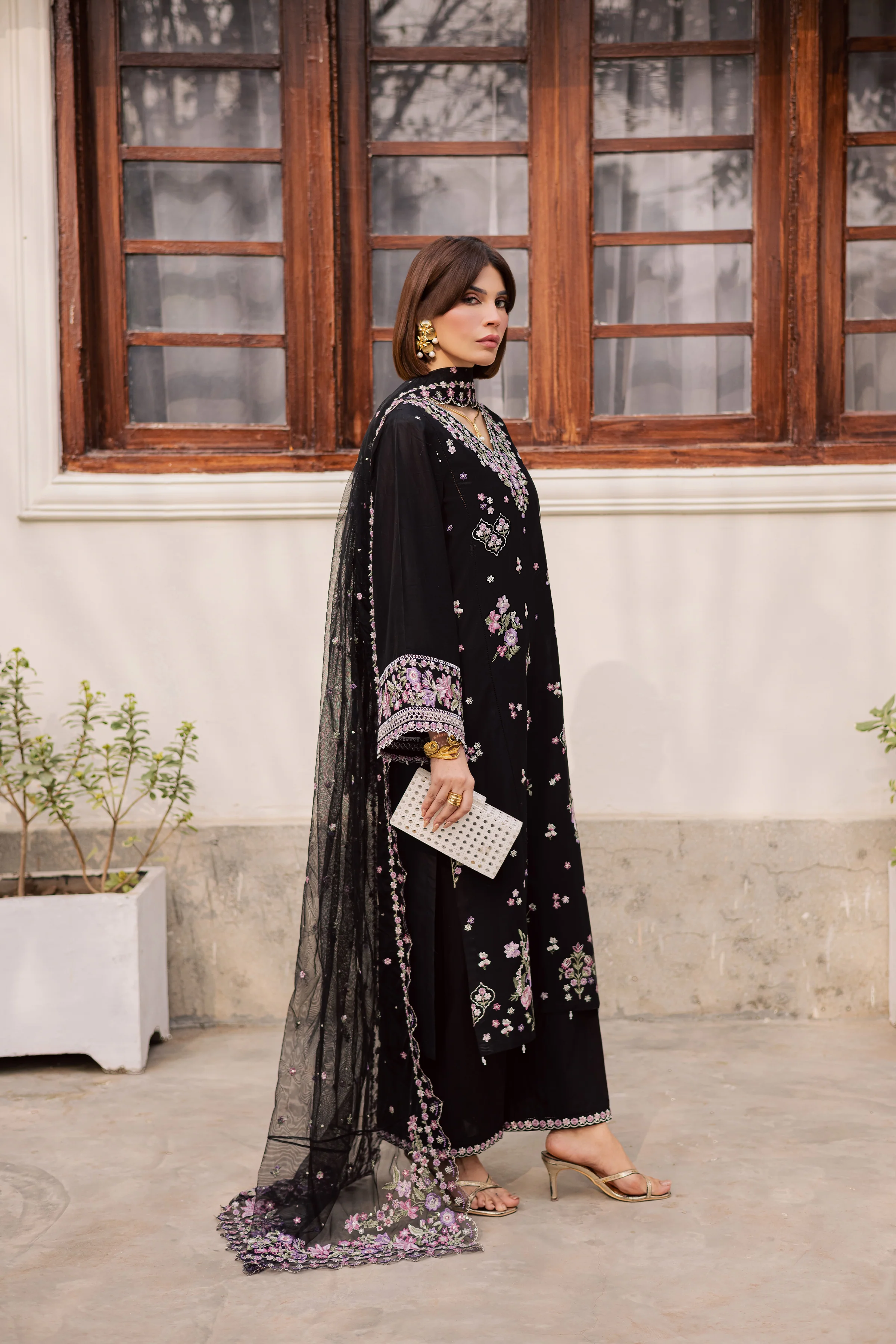 Raeqa 3Pc - Festive Embroidered Lawn - Image 3