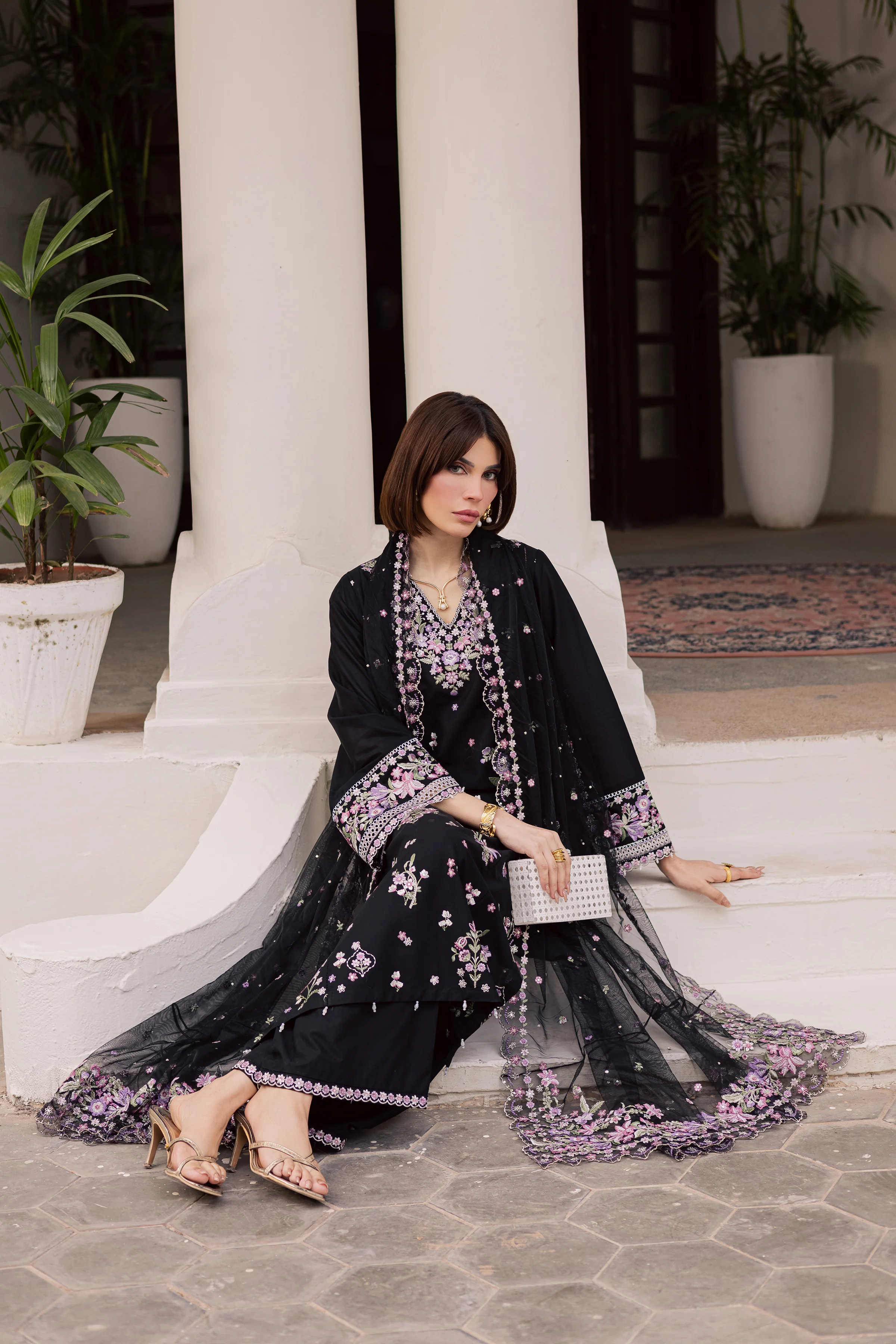 Raeqa 3Pc - Festive Embroidered Lawn - Image 6