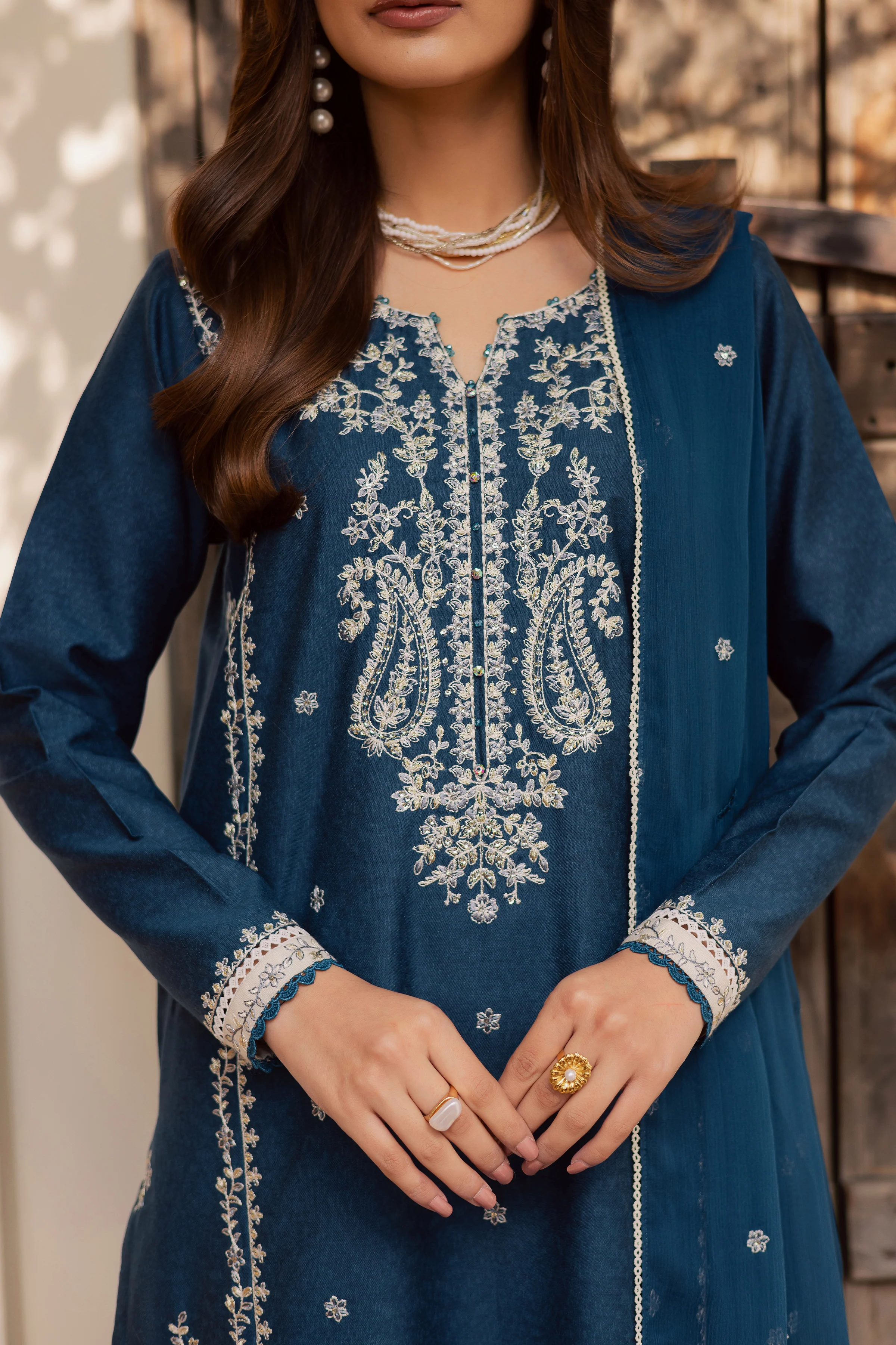 Raham 3Pc - Embroidered Festive Pret - Image 7