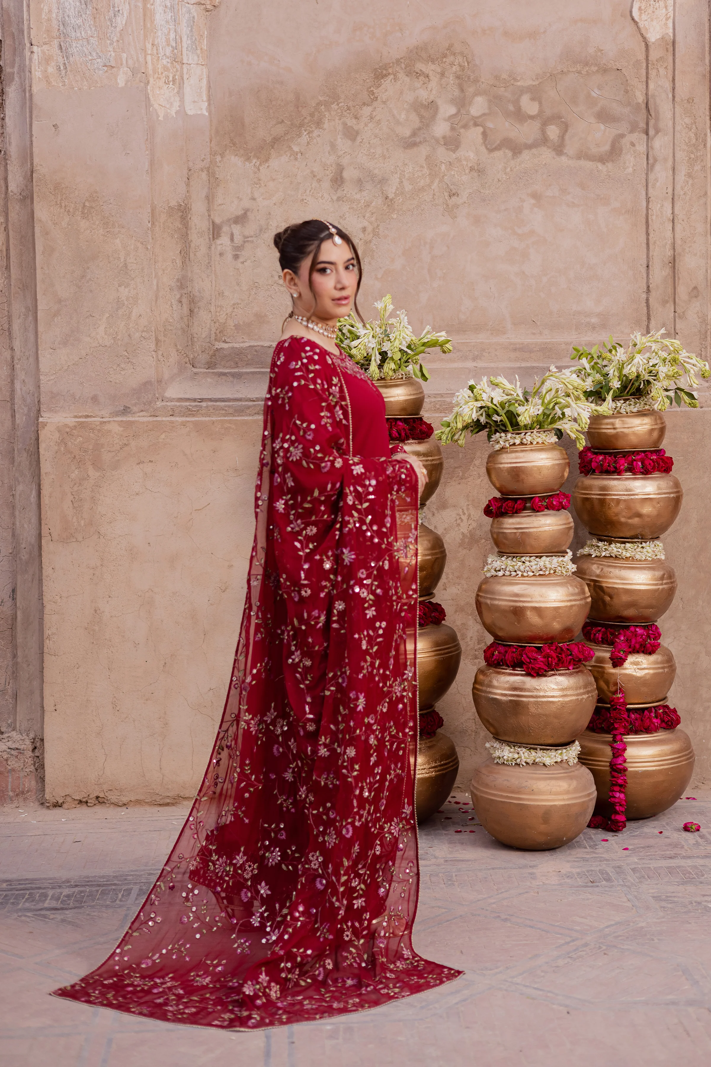 Red Adina 3Pc - Festive Luxe Pret - Image 6