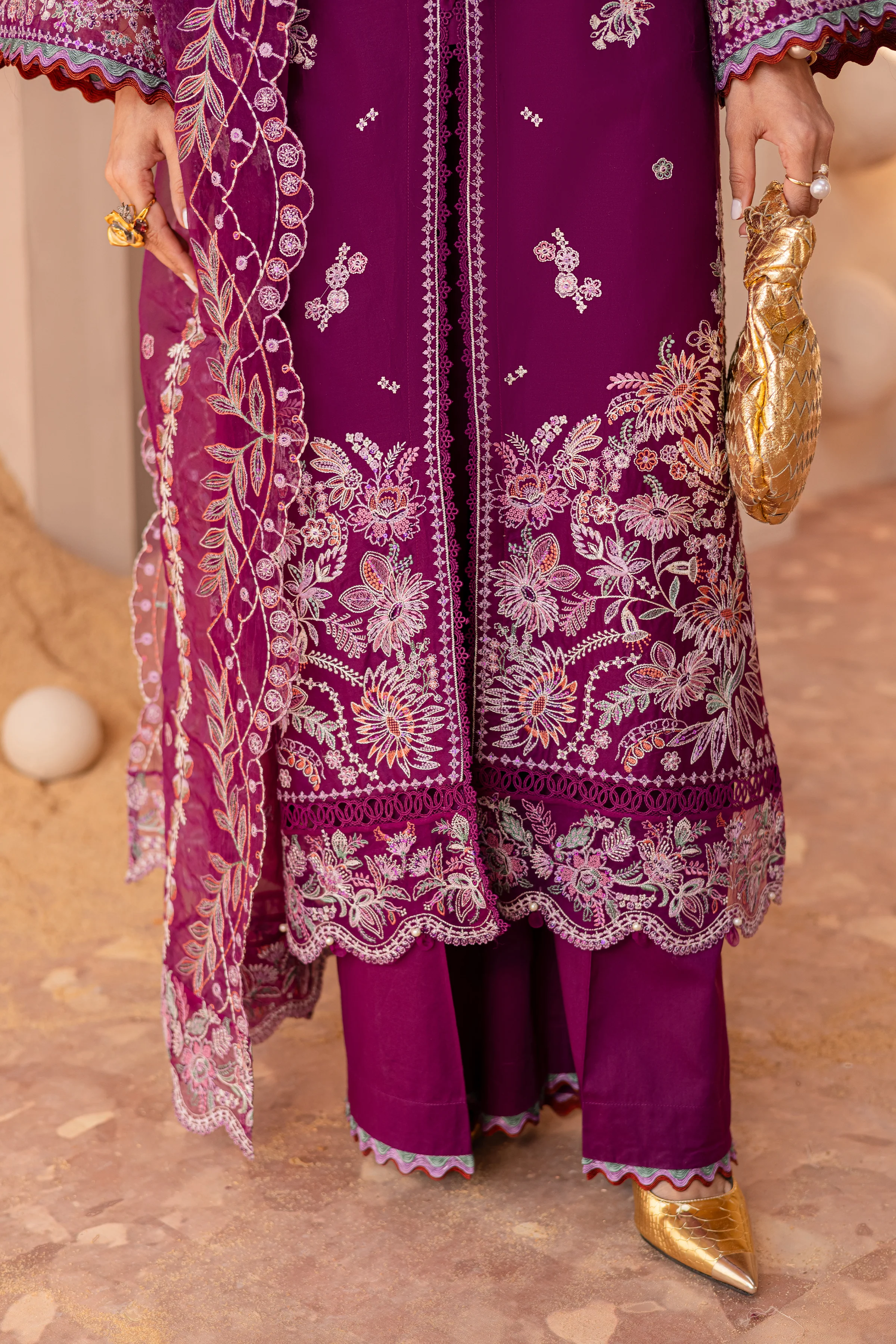 Roop 3Pc - Embroidered Luxe Pret - Image 7