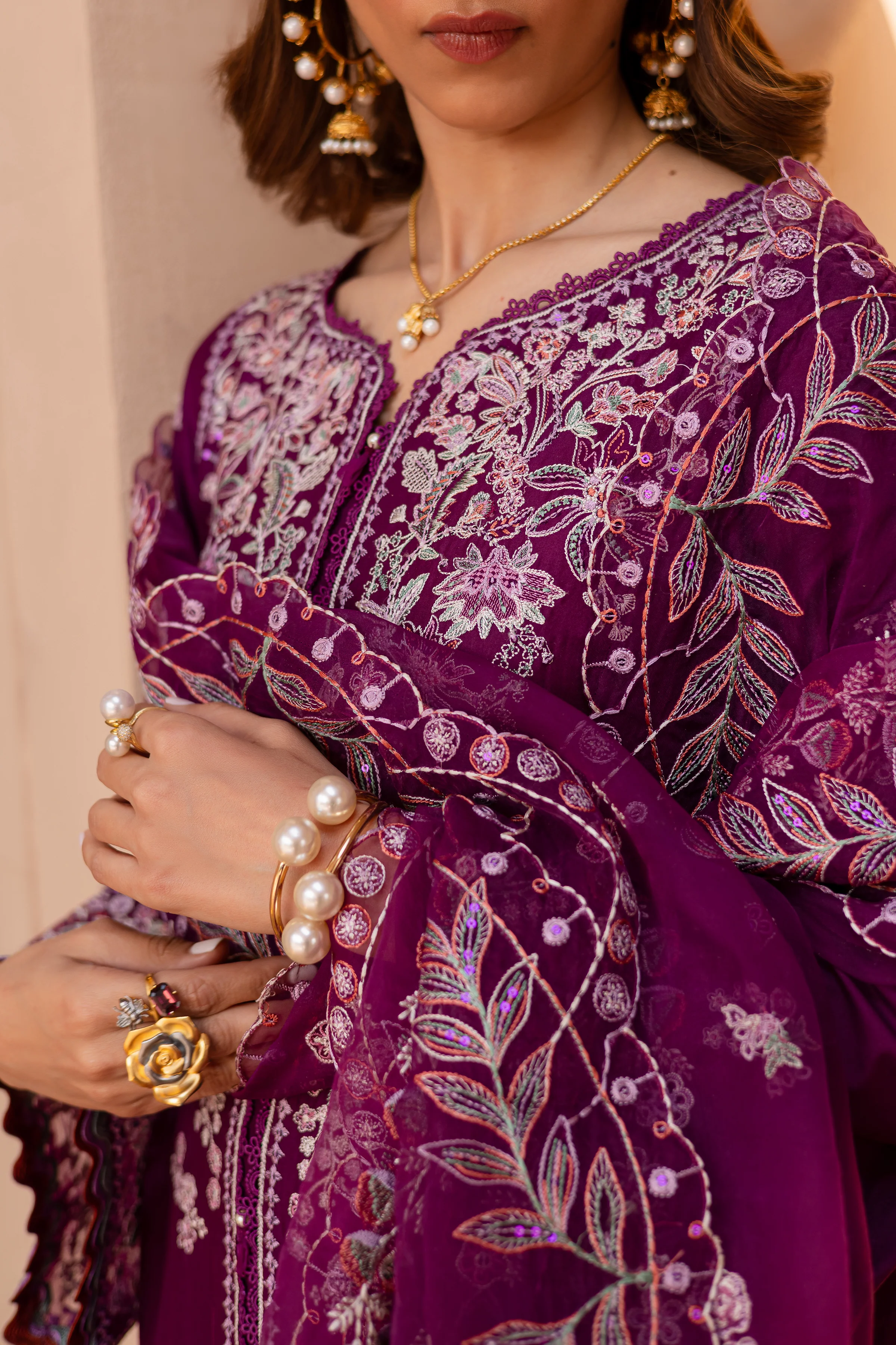 Roop 3Pc - Embroidered Luxe Pret - Image 9