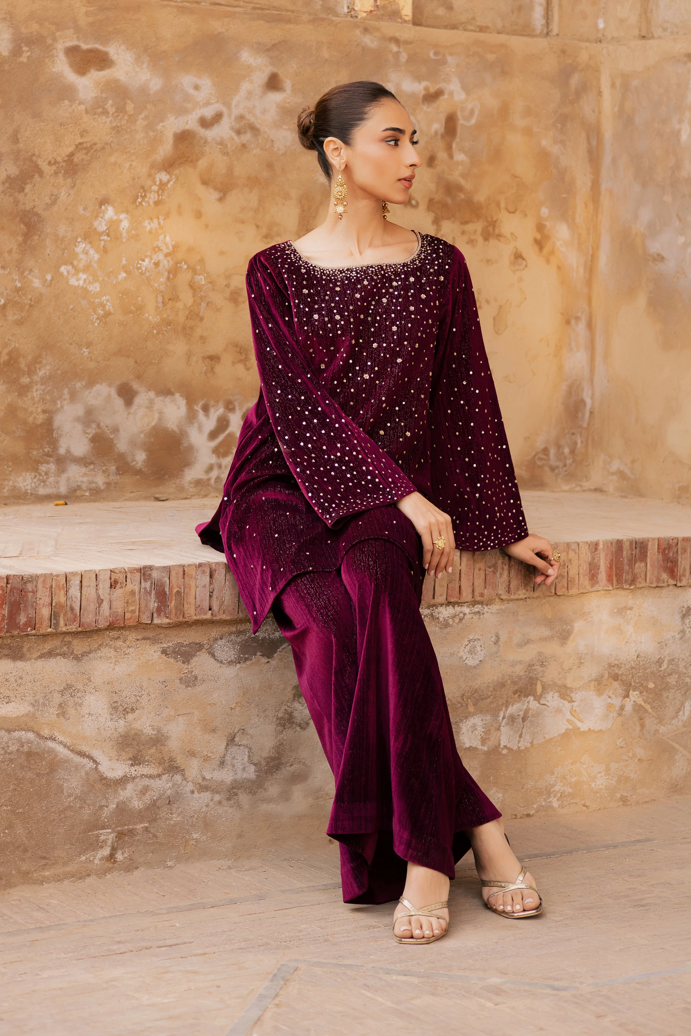 Rosa 2Pc - Velvet Formal Dress - Image 3