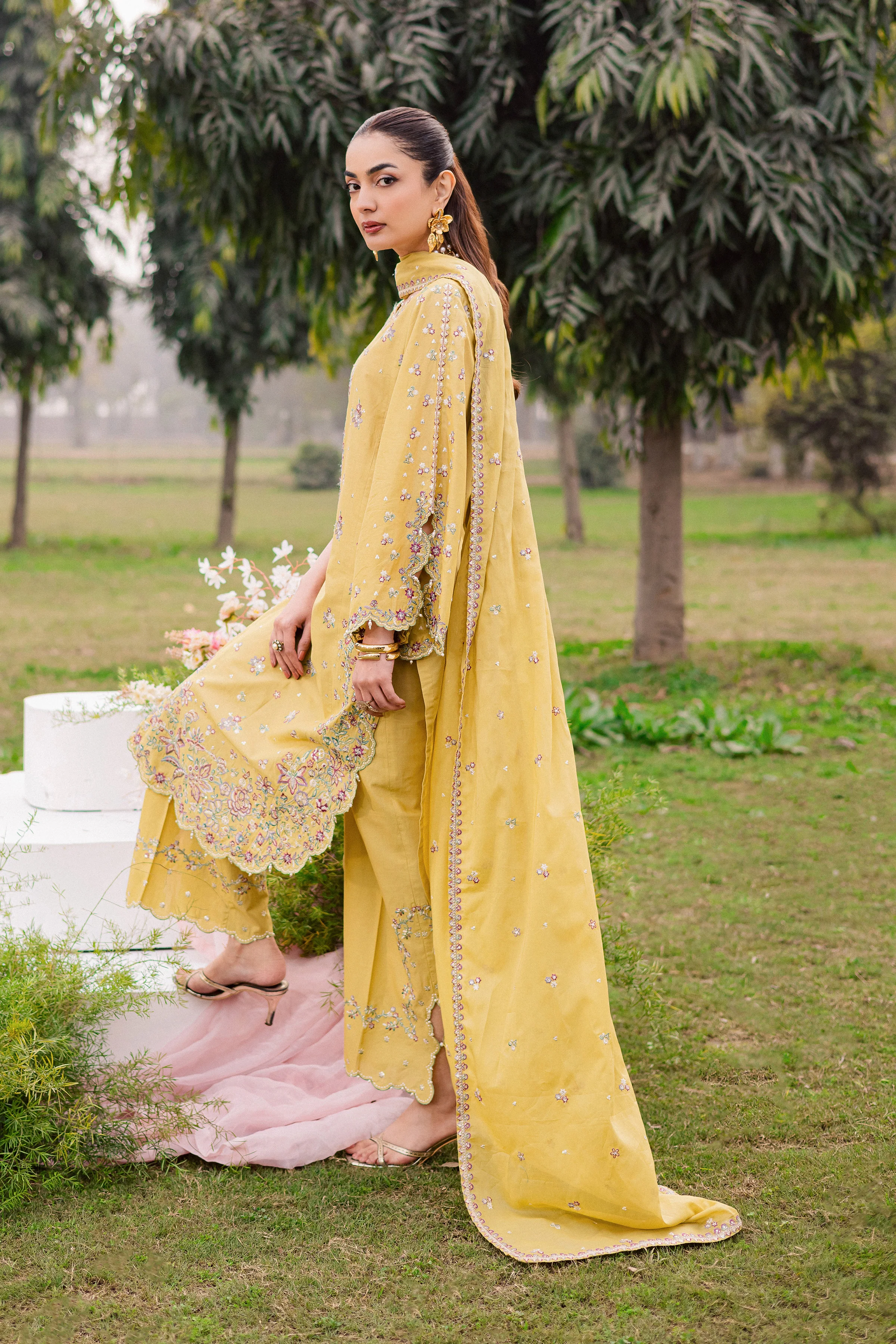 Salwah 3Pc - Festive Embroidered Lawn - Image 6
