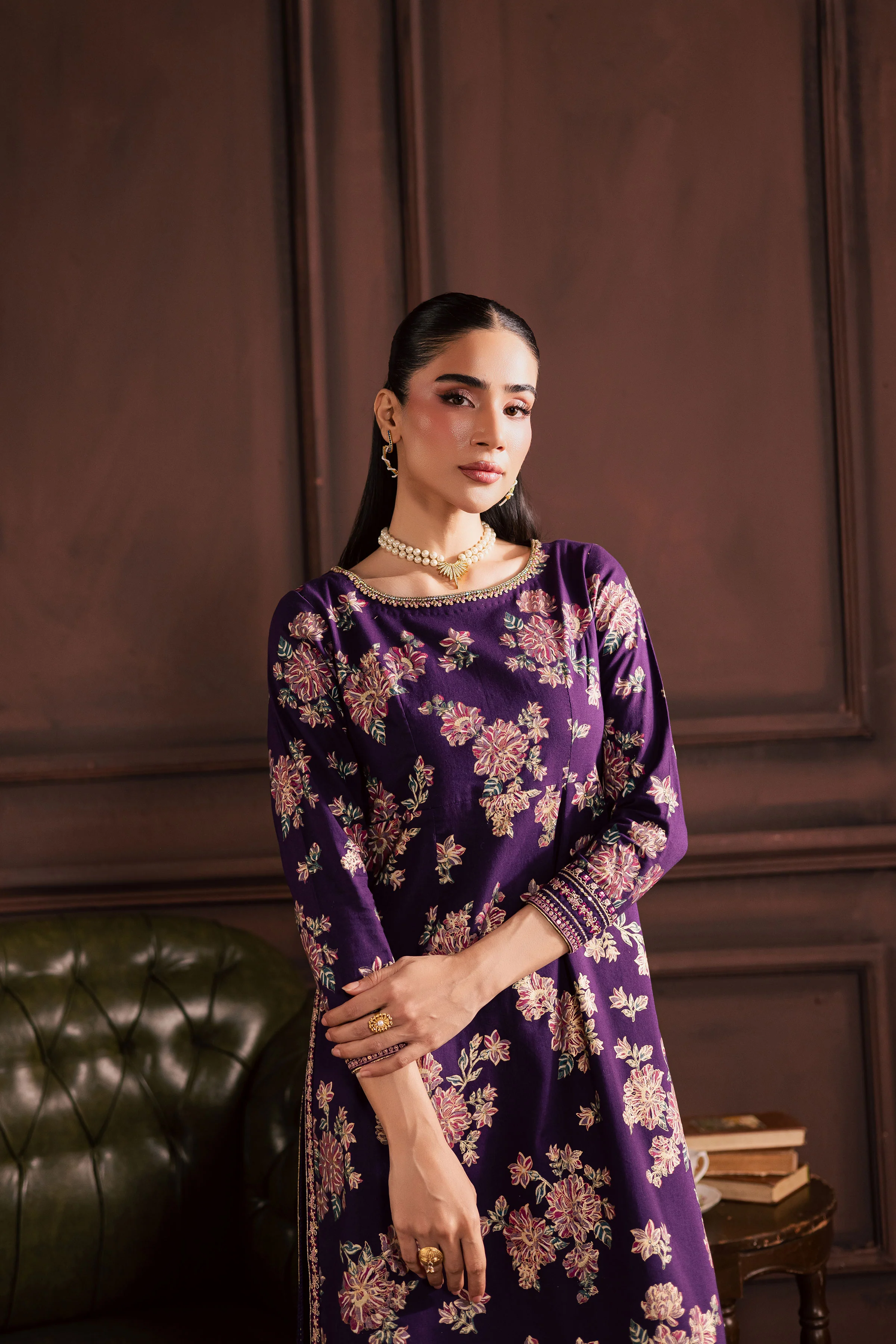 Sangria 2Pc - Embroidered Khaddar Dress - Image 3