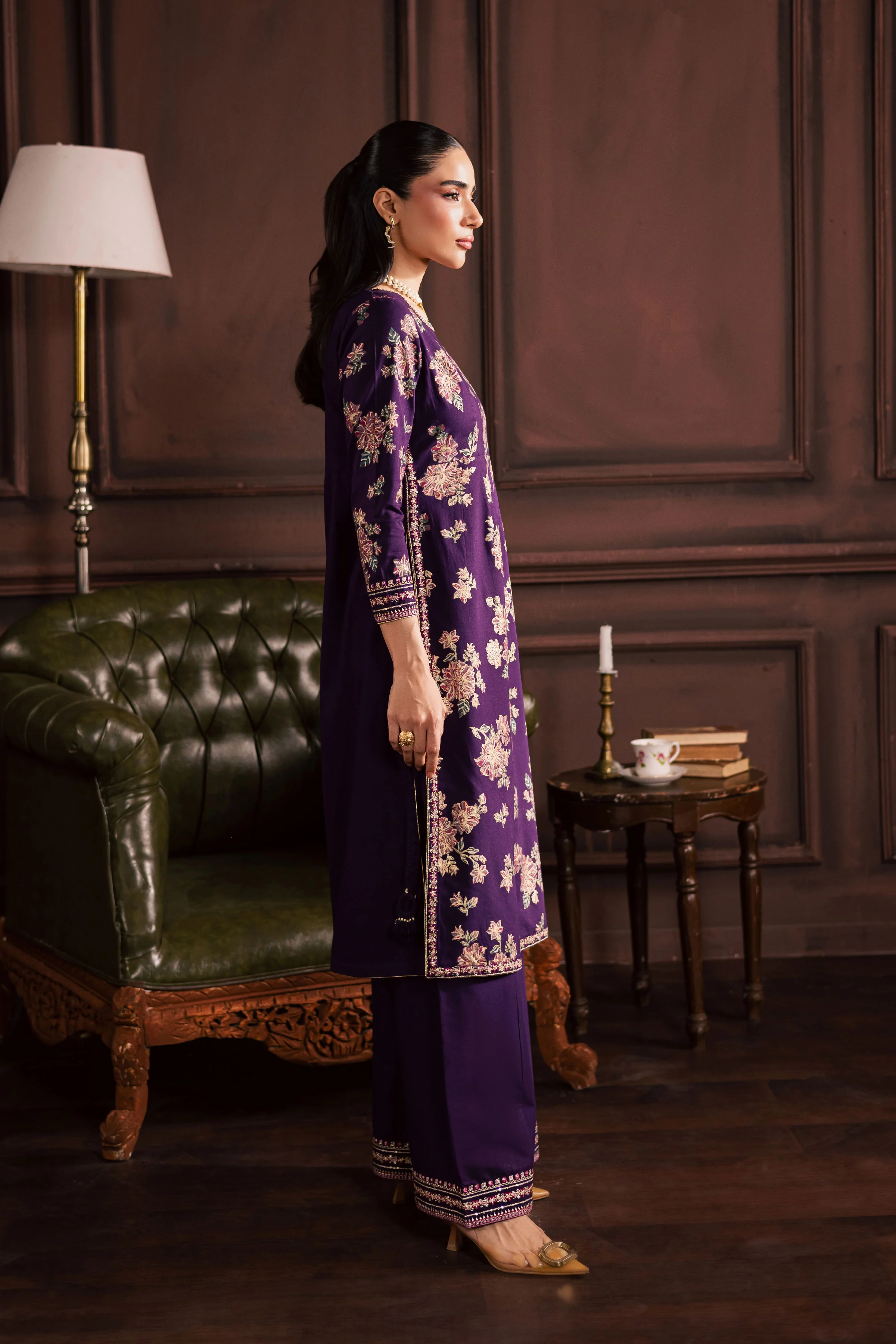 Sangria 2Pc - Embroidered Khaddar Dress - Image 8