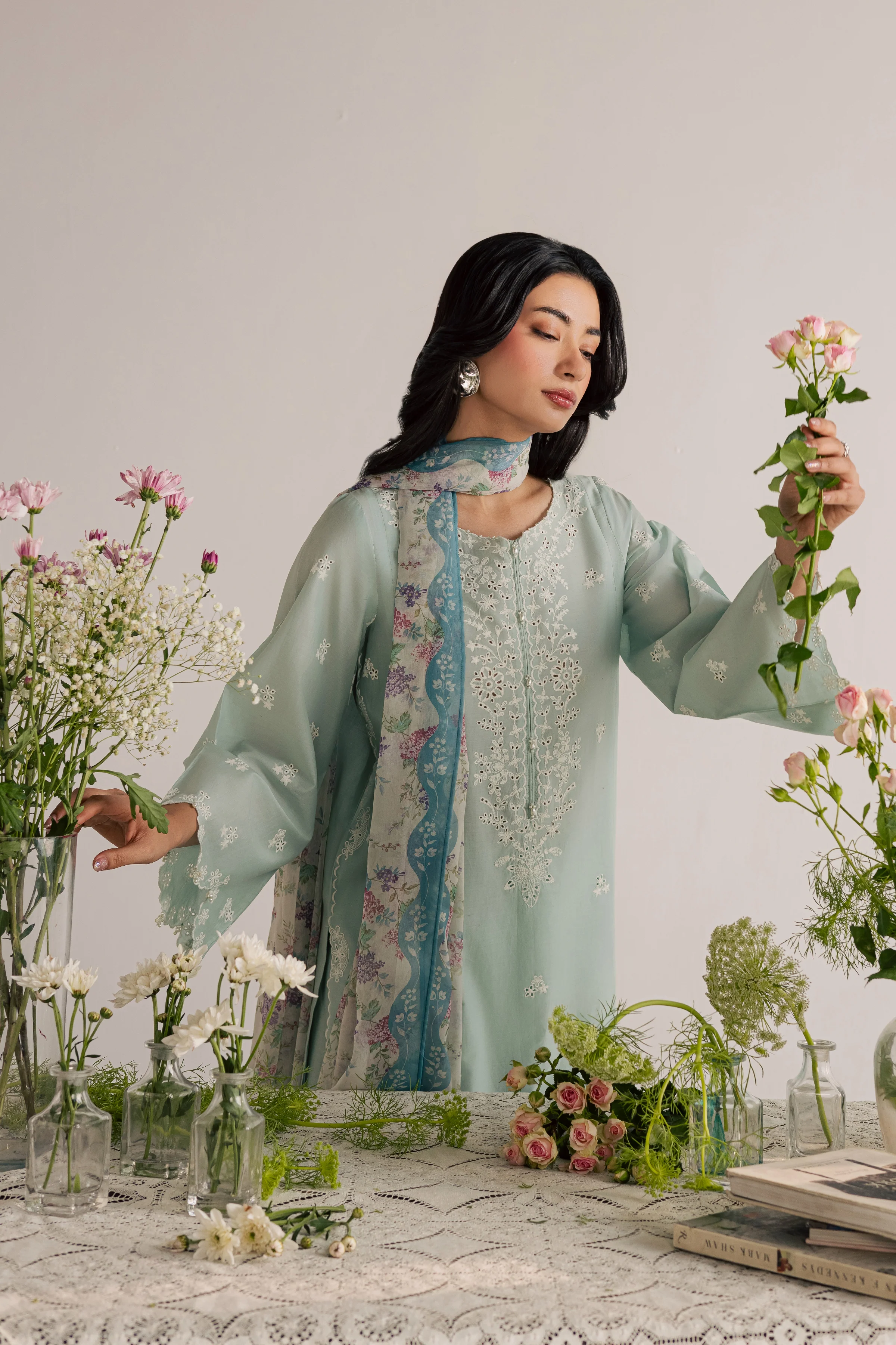 Santorini 3Pc - Embroidered Lawn Dress - Image 6