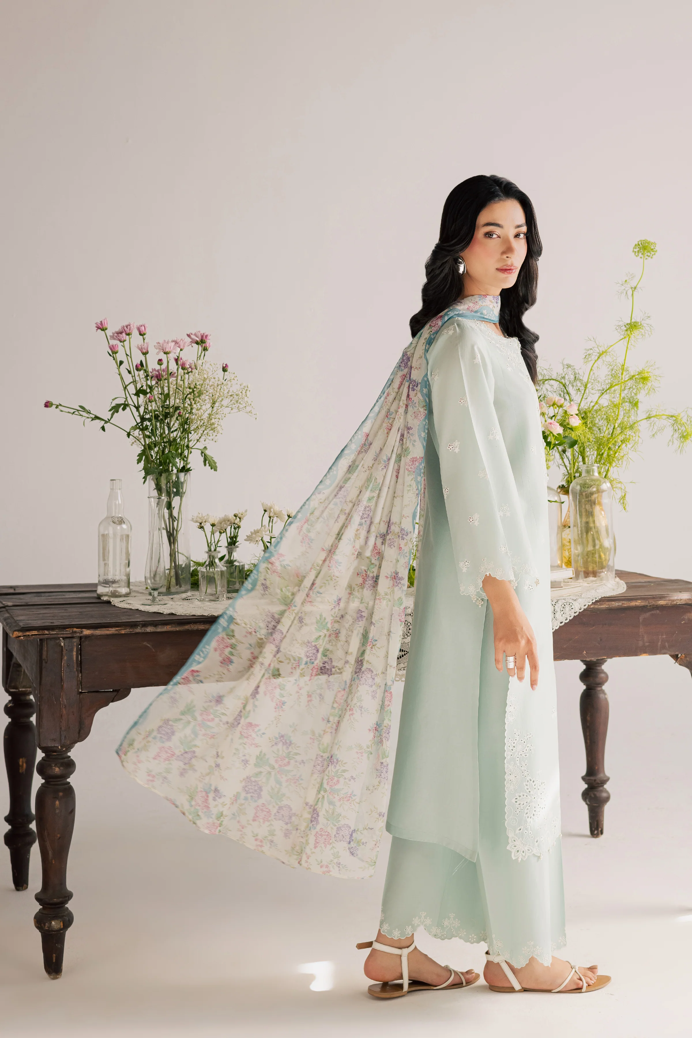 Santorini 3Pc - Embroidered Lawn Dress - Image 8