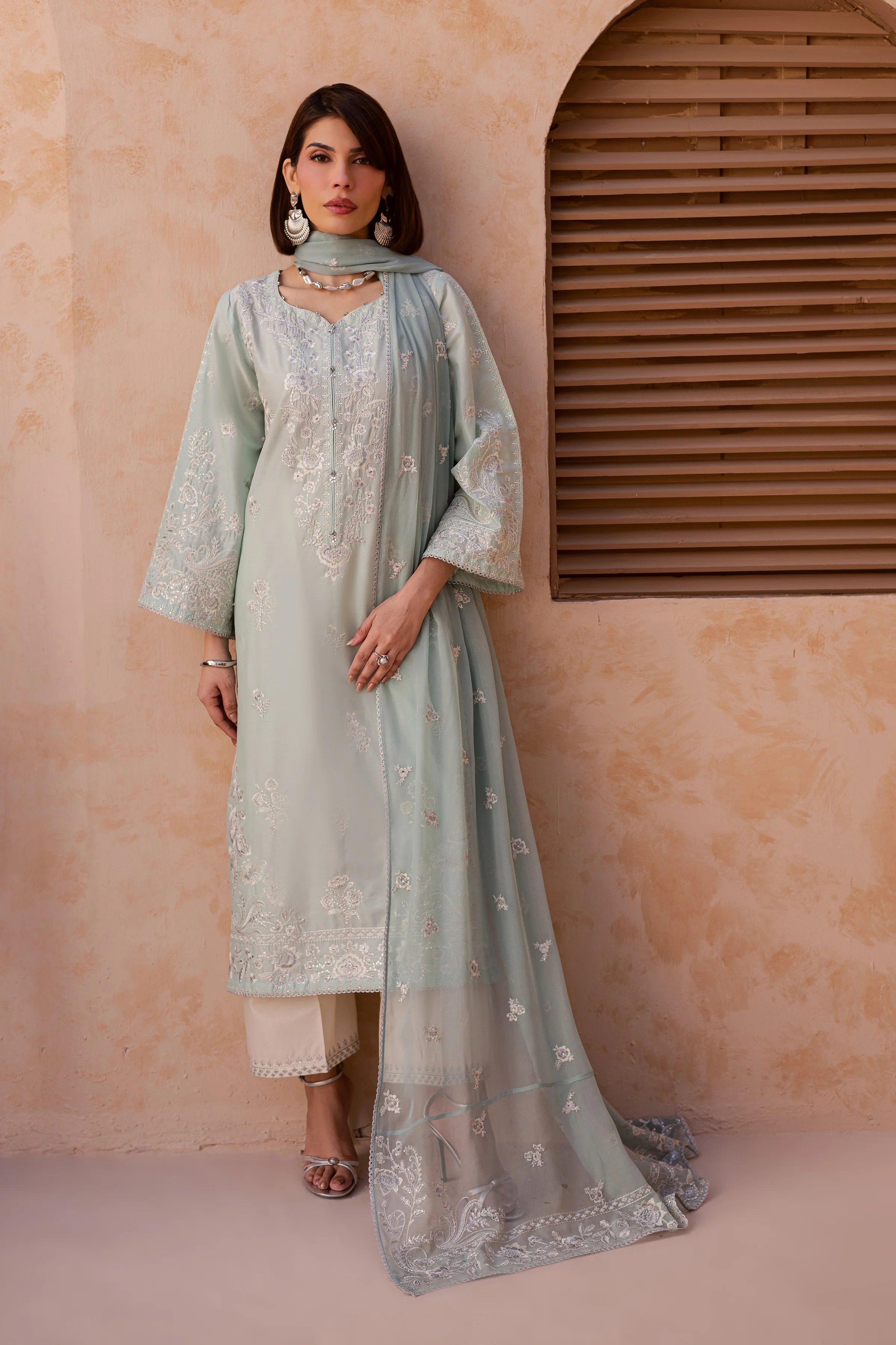 Sea Nahal 3Pc - Festive Embroidered Lawn - Image 4