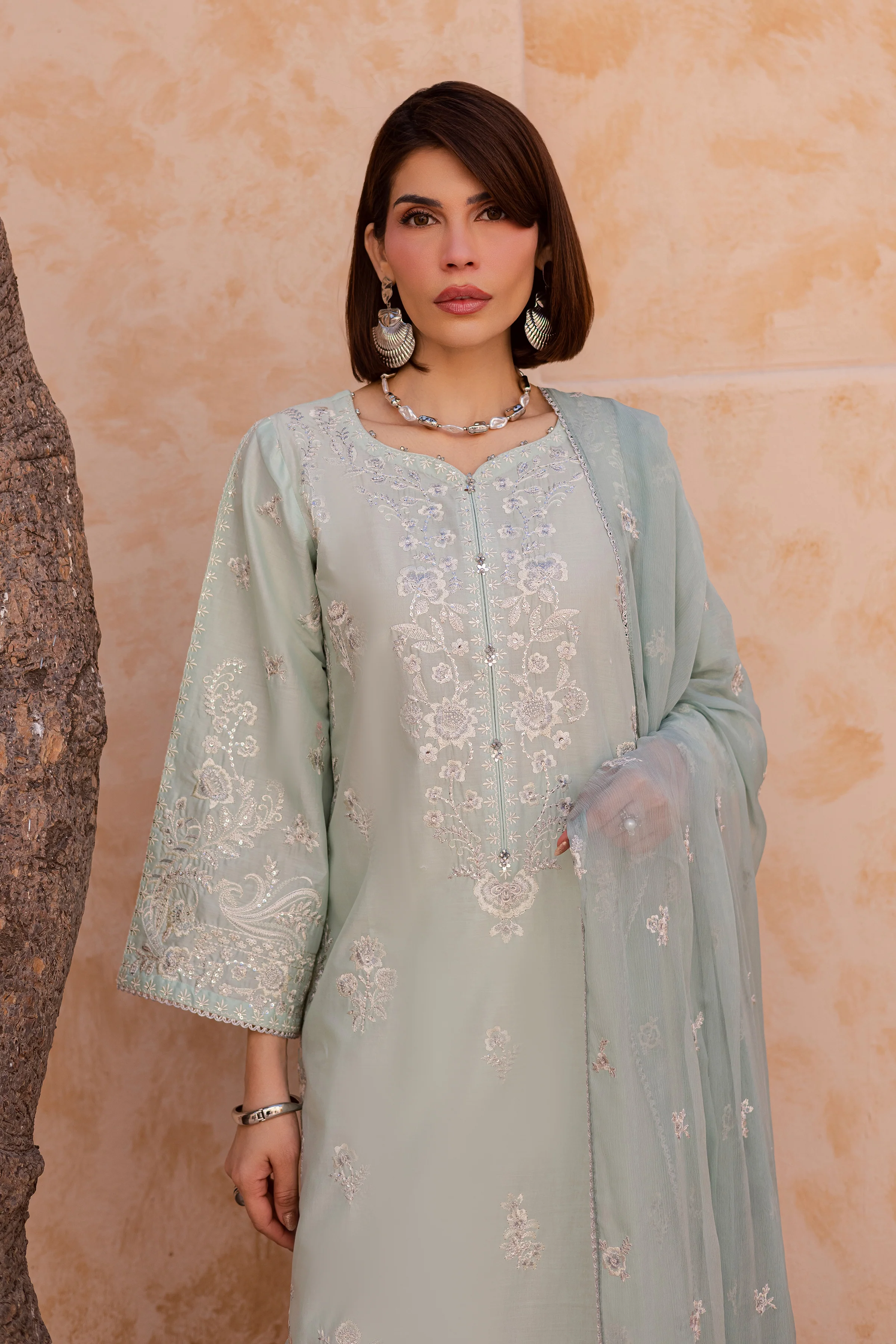 Sea Nahal 3Pc - Festive Embroidered Lawn - Image 5