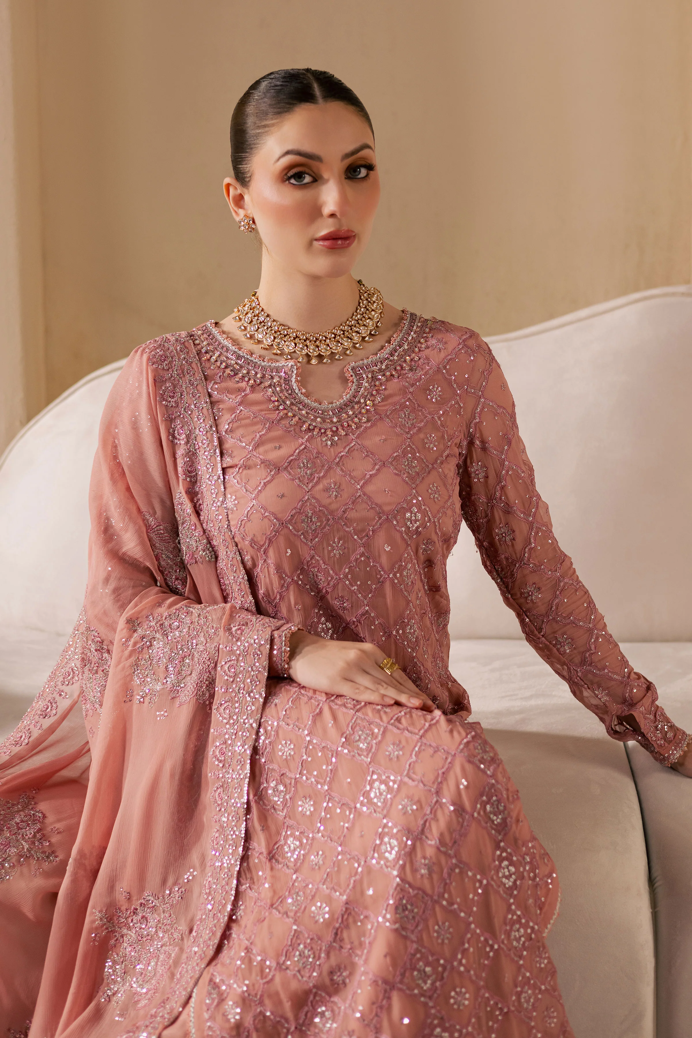 Almas 3Pc - Embroidered Luxe Pret - Image 3
