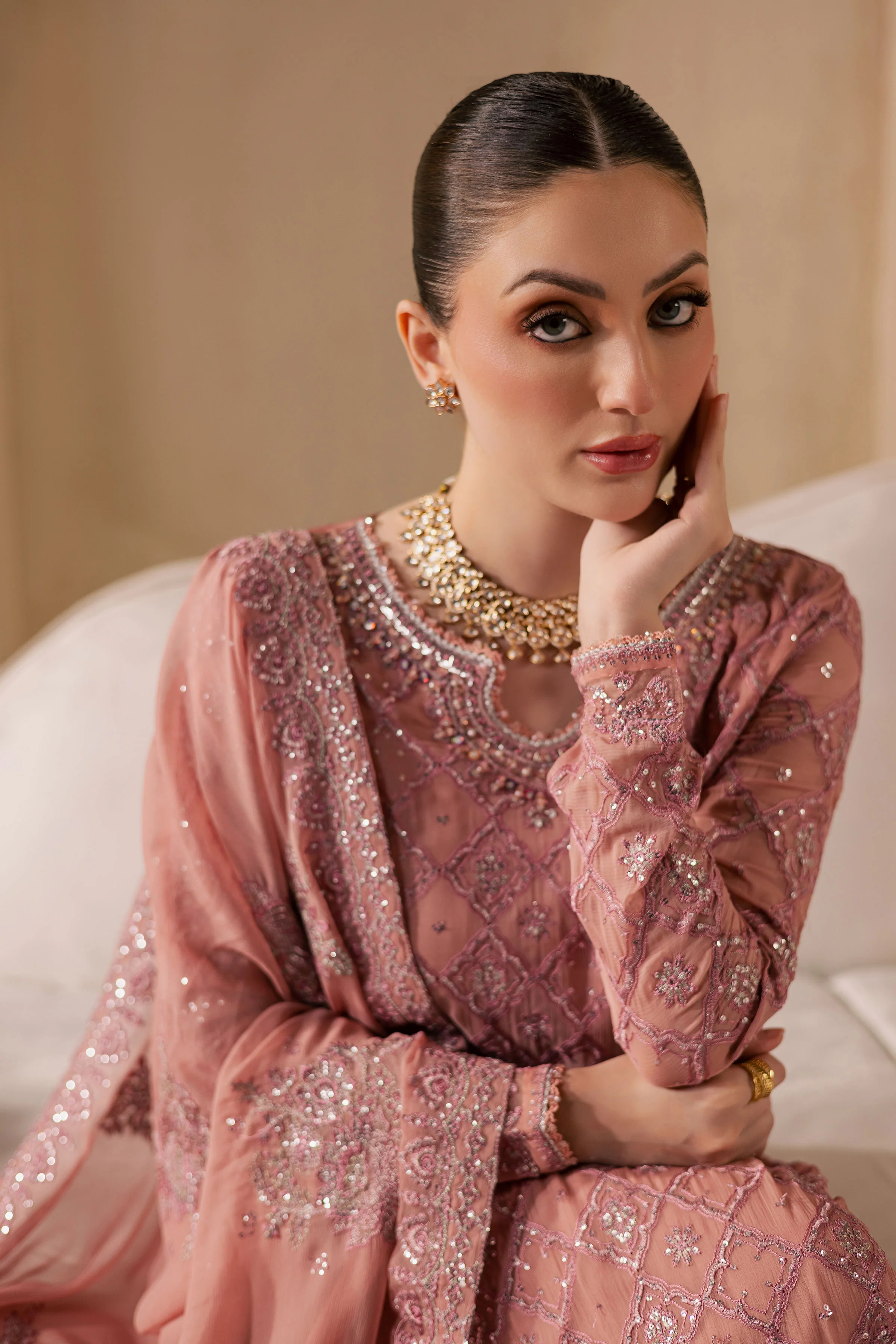 Almas 3Pc - Embroidered Luxe Pret - Image 4