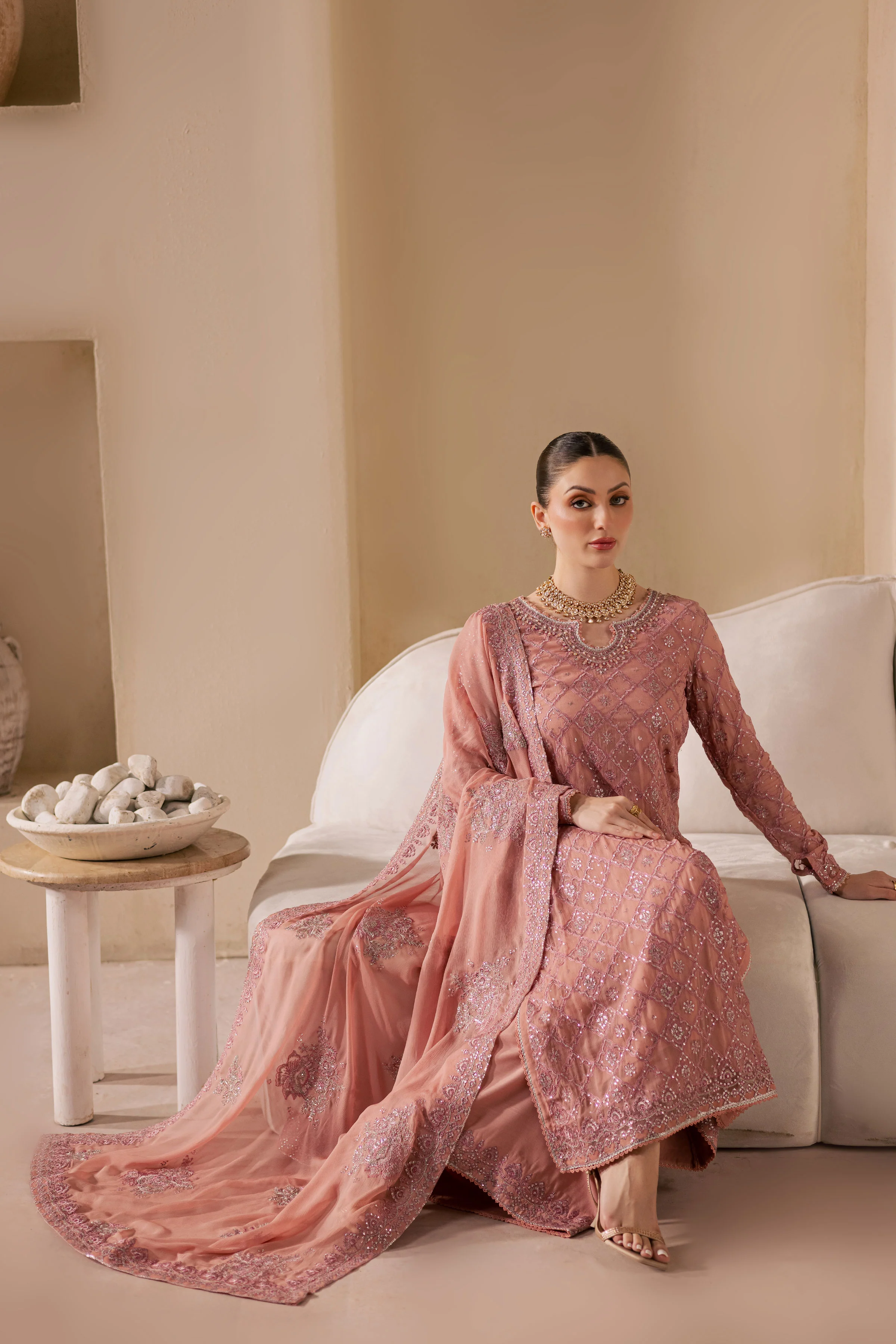 Almas 3Pc - Embroidered Luxe Pret - Image 5