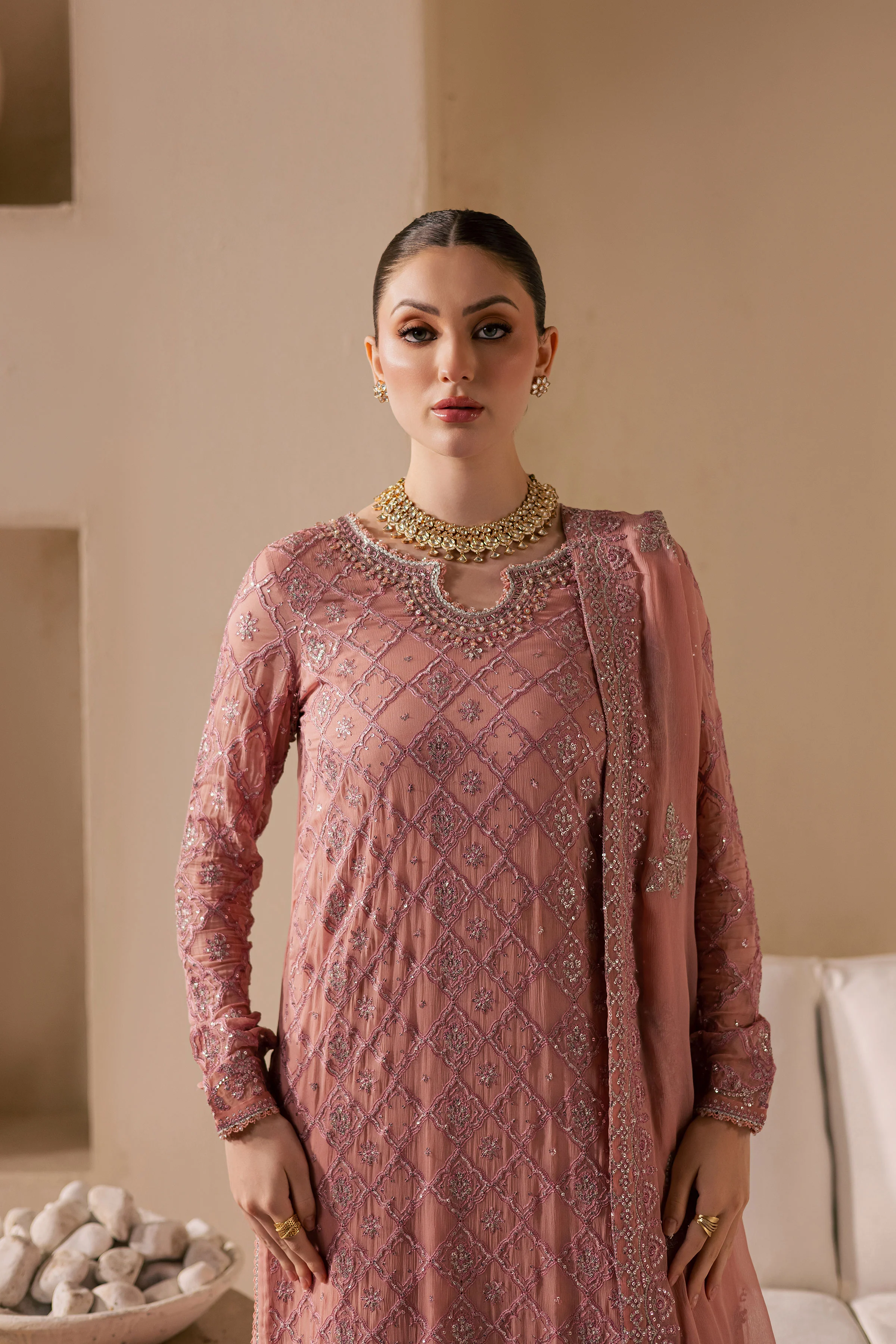 Almas 3Pc - Embroidered Luxe Pret - Image 6