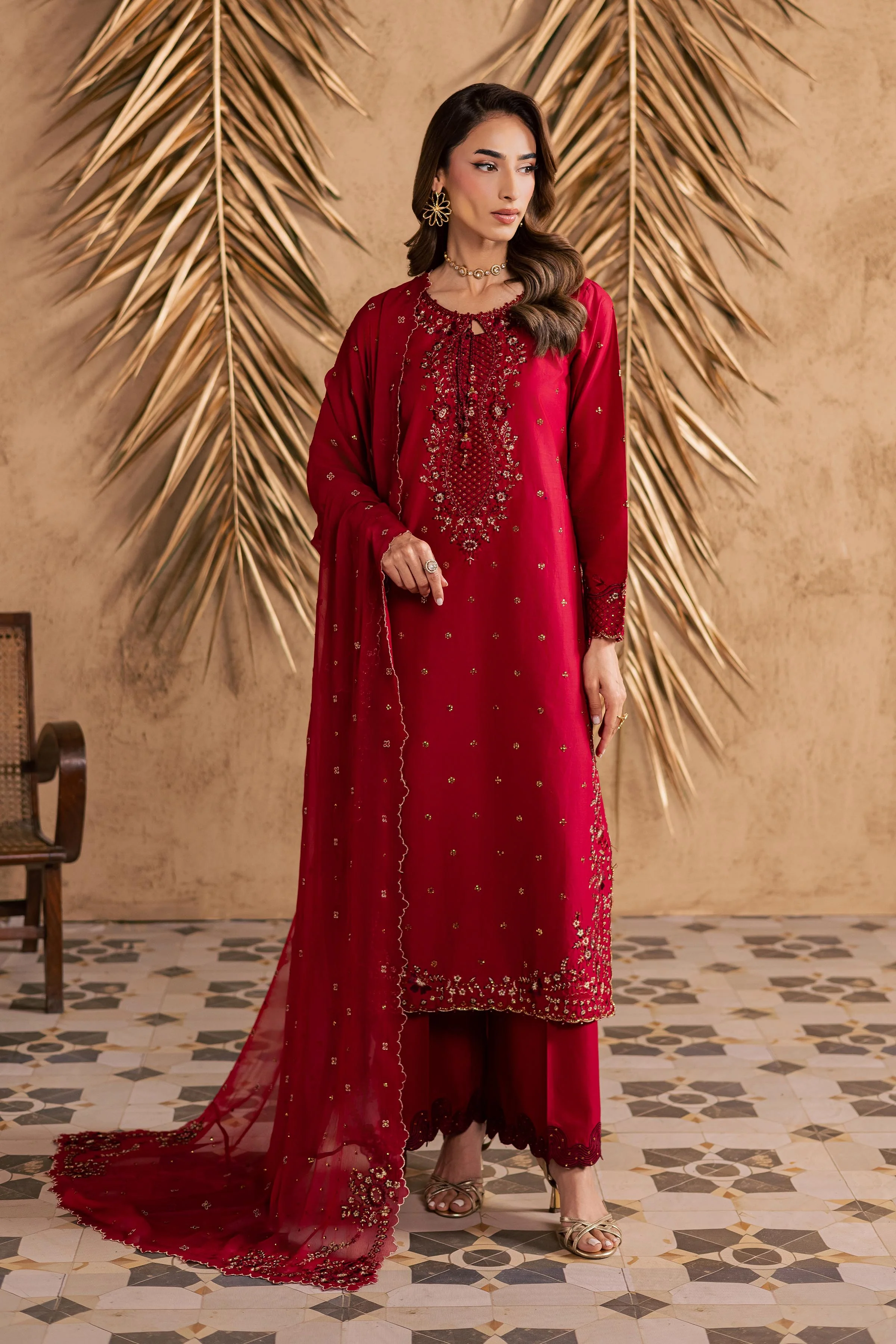 Shaili 3Pc - Embroidered Festive Pret - Image 3