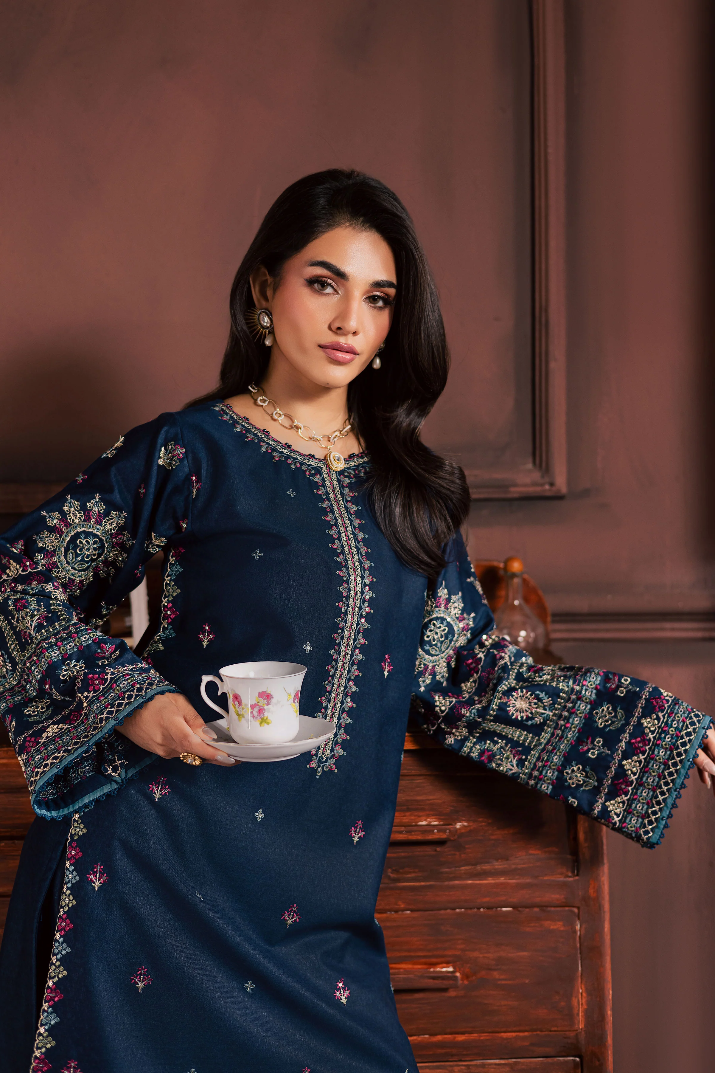 Shajjar 2Pc - Embroidered Karandi Dress - Image 4