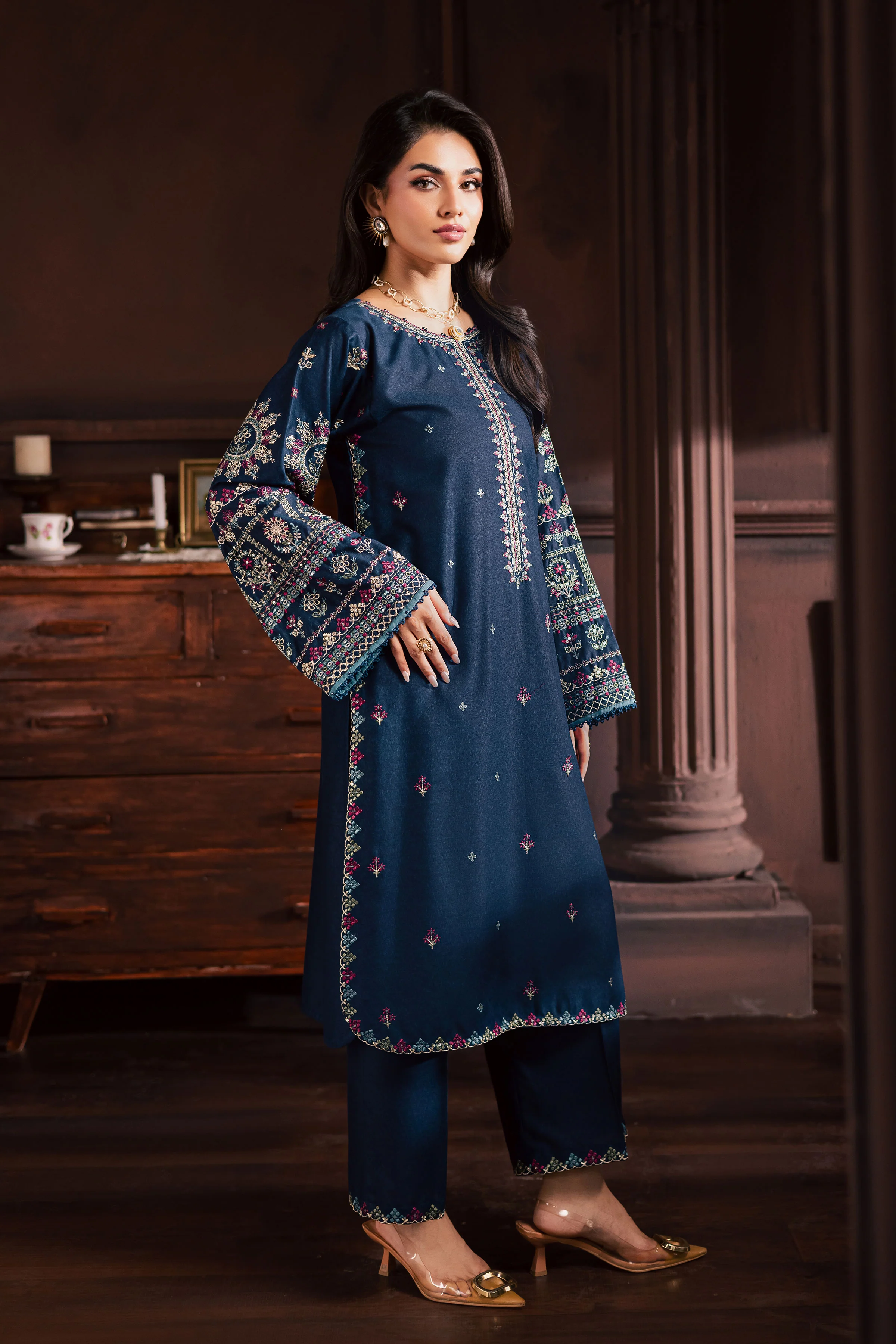Shajjar 2Pc - Embroidered Karandi Dress - Image 6