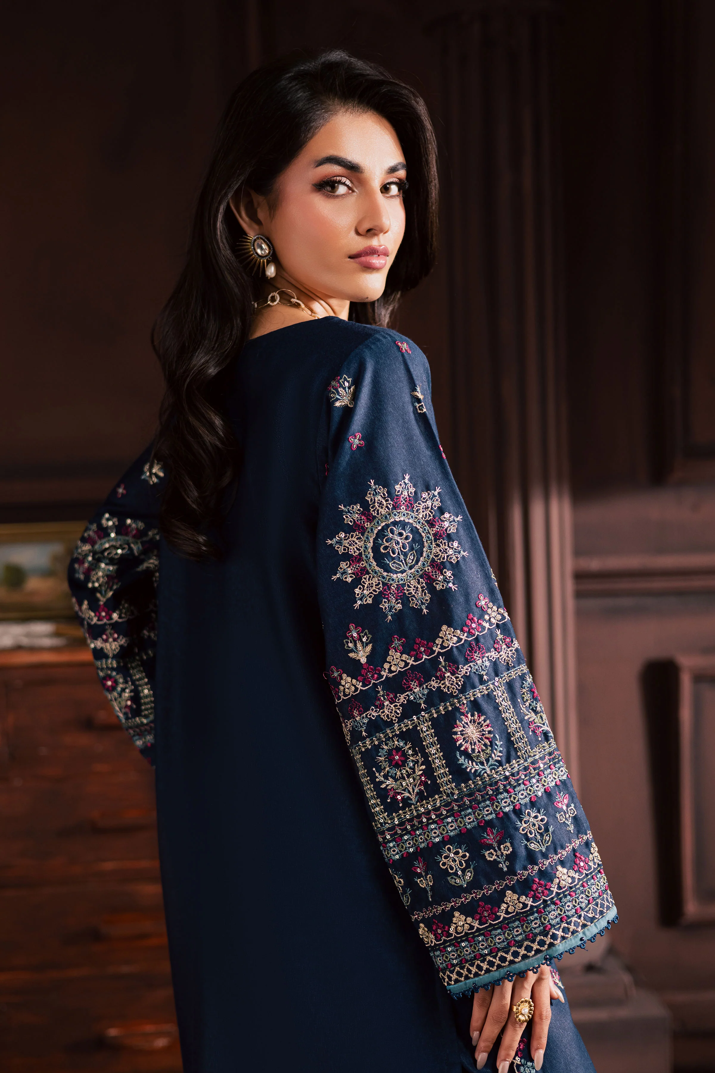 Shajjar 2Pc - Embroidered Karandi Dress - Image 8