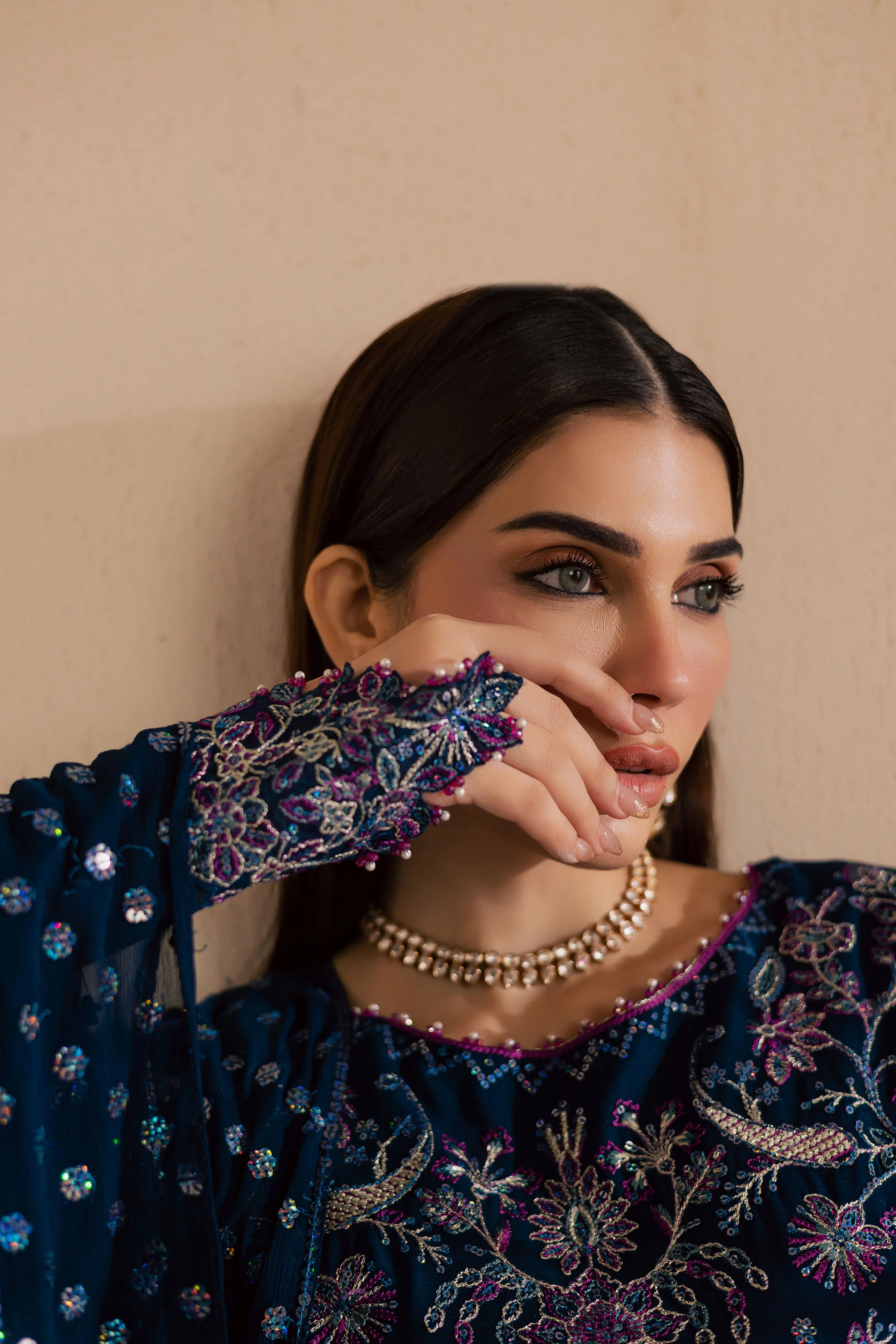 Sham e Falak 3Pc - Embroidered Luxe Pret - Image 6