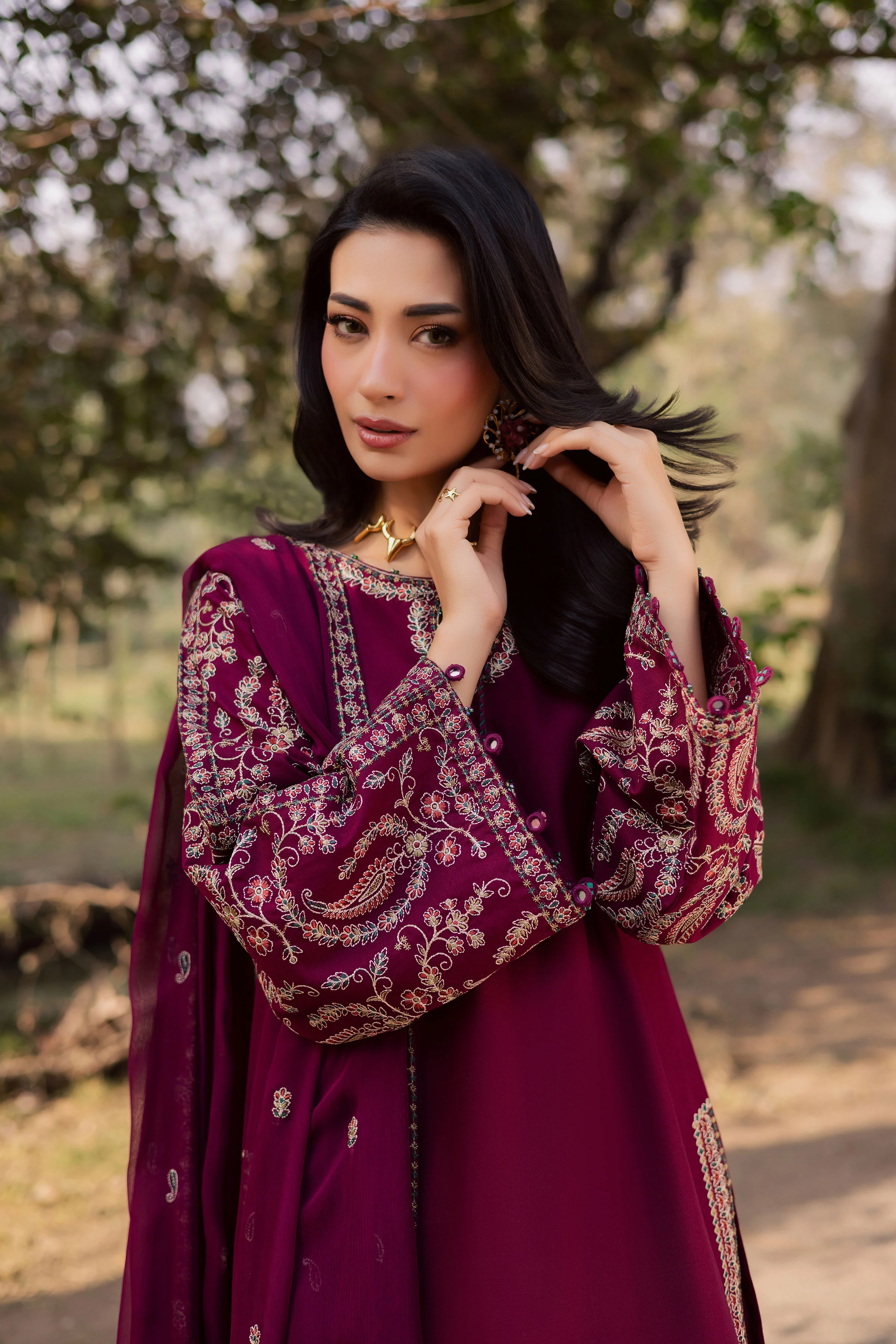 Sheharbano 3Pc - Embroidered Khaddar Dress - Image 2