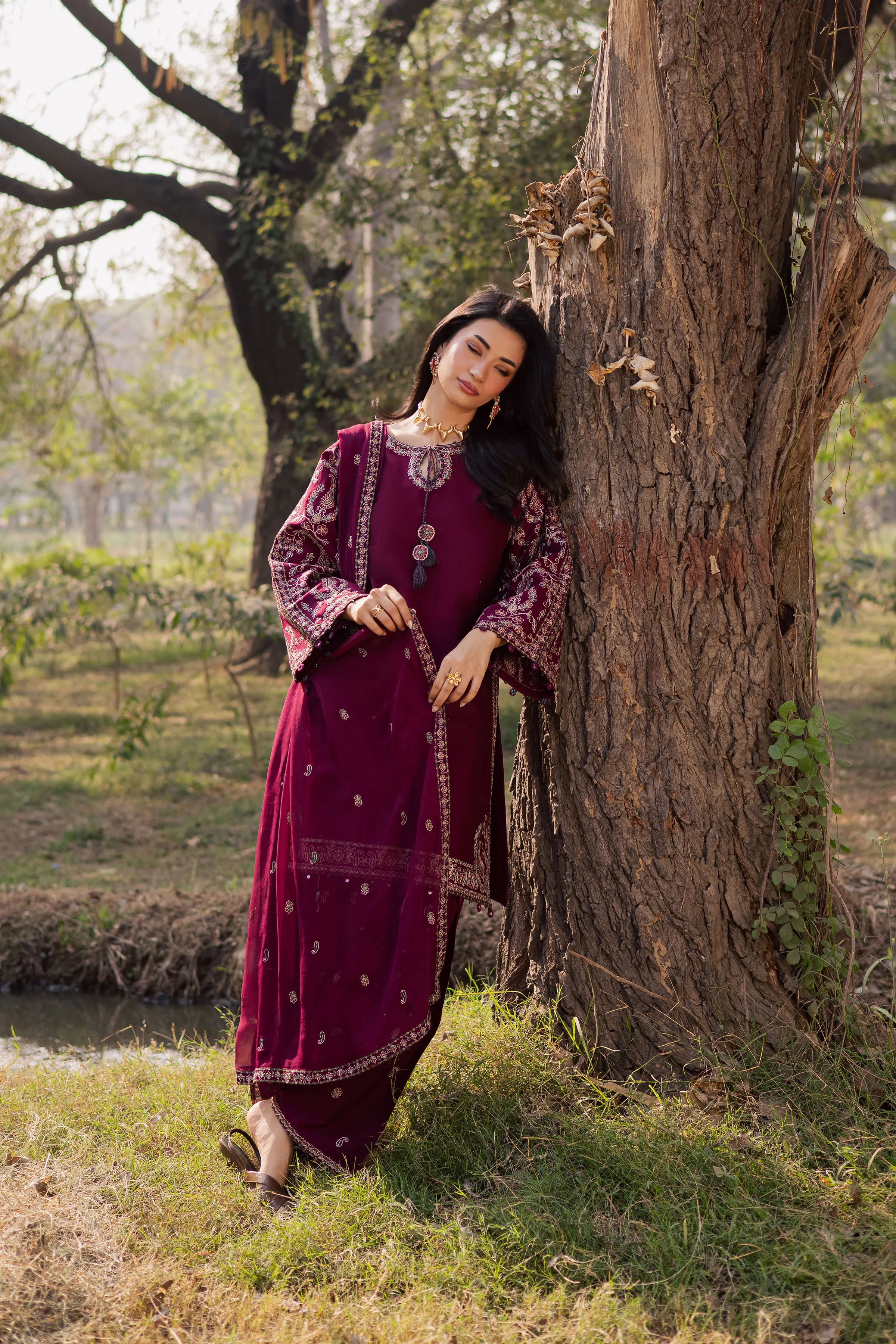 Sheharbano 3Pc - Embroidered Khaddar Dress - Image 5