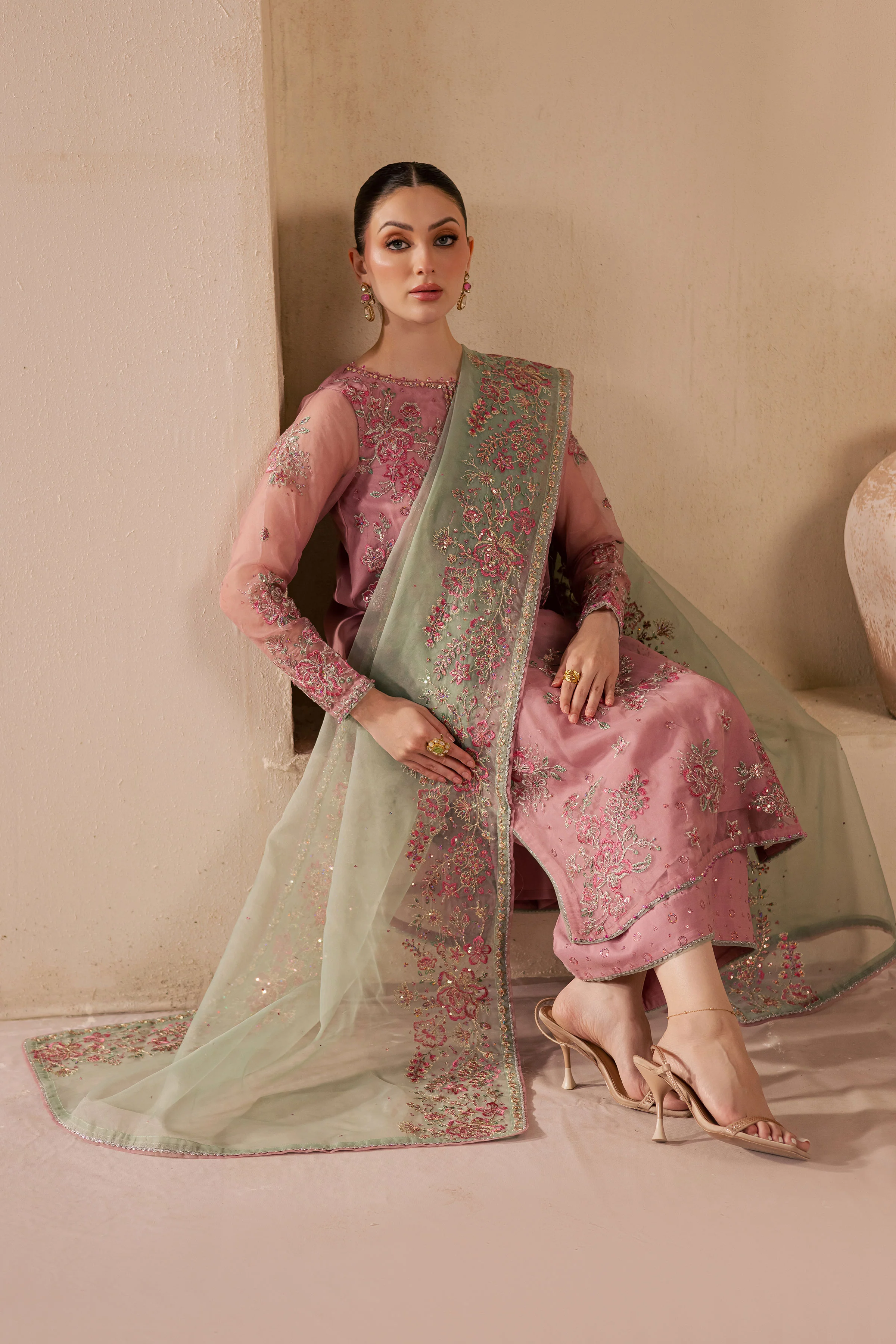 Shirin 3Pc - Embroidered Luxe Pret - Image 3