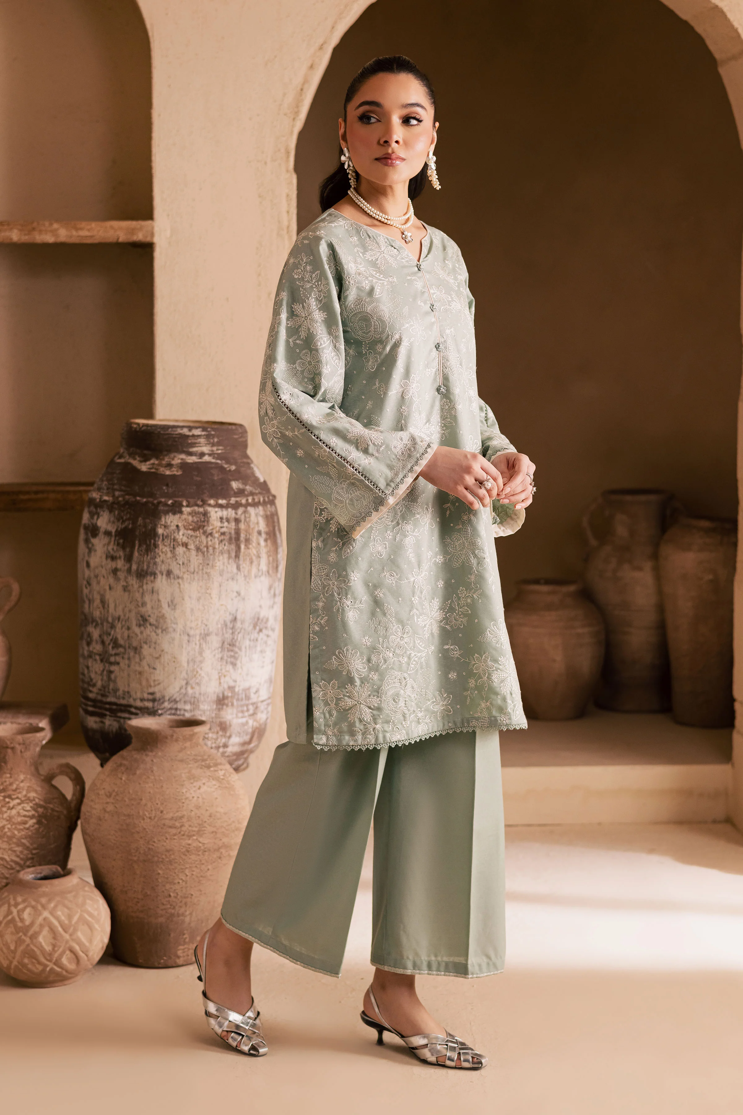 Snow Puff 2Pc - Embroidered Khaddar Dress - Image 6
