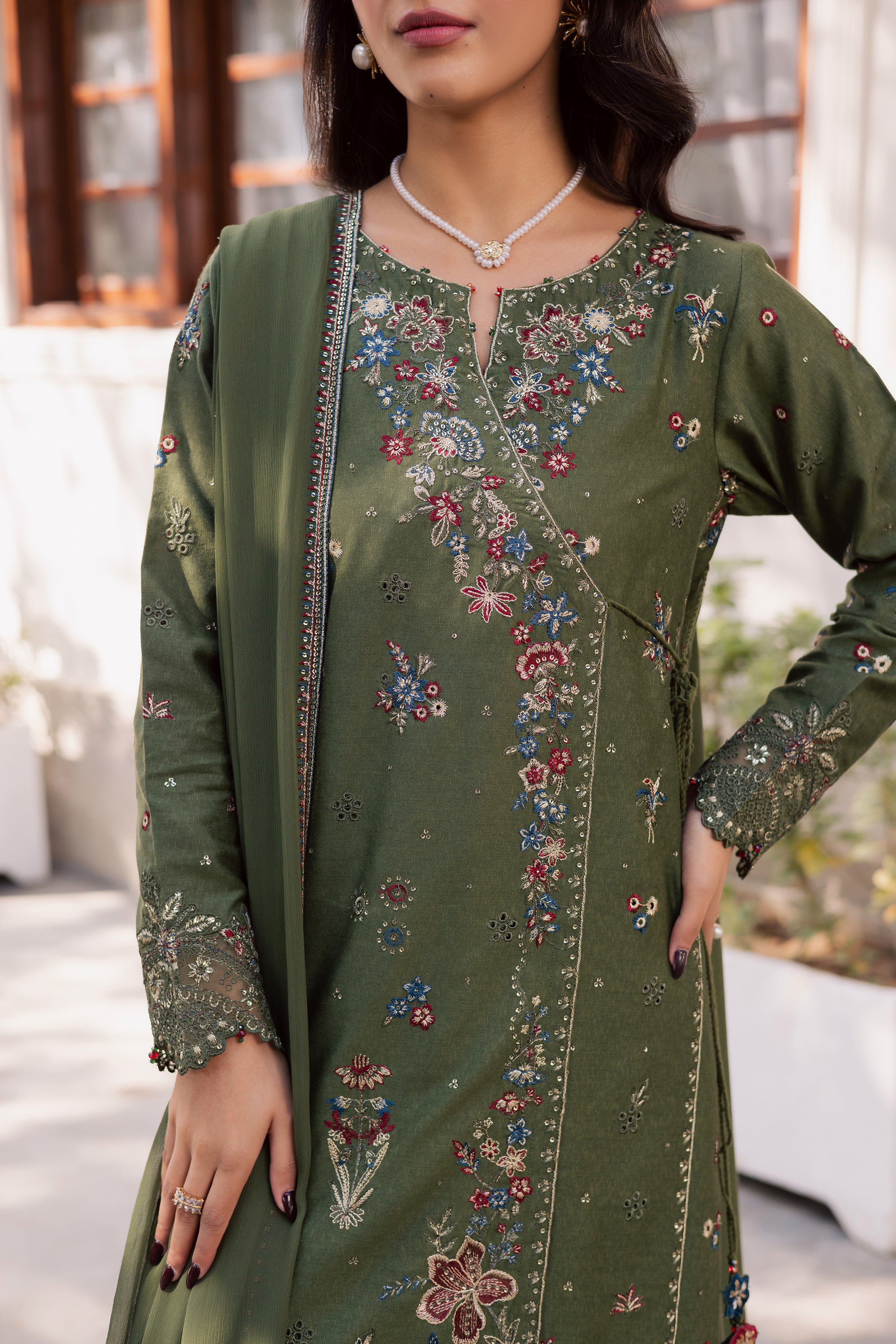 Sofiaa 3Pc - Embroidered Karandi Dress - Image 5