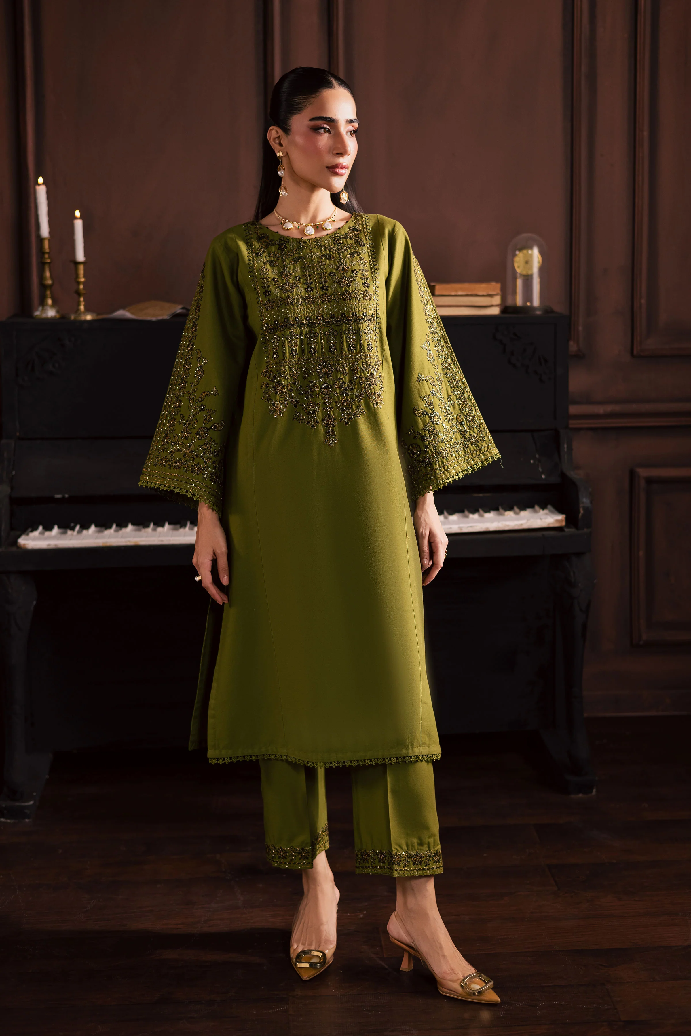 Topaz 2Pc - Embroidered Khaddar Dress - Image 3
