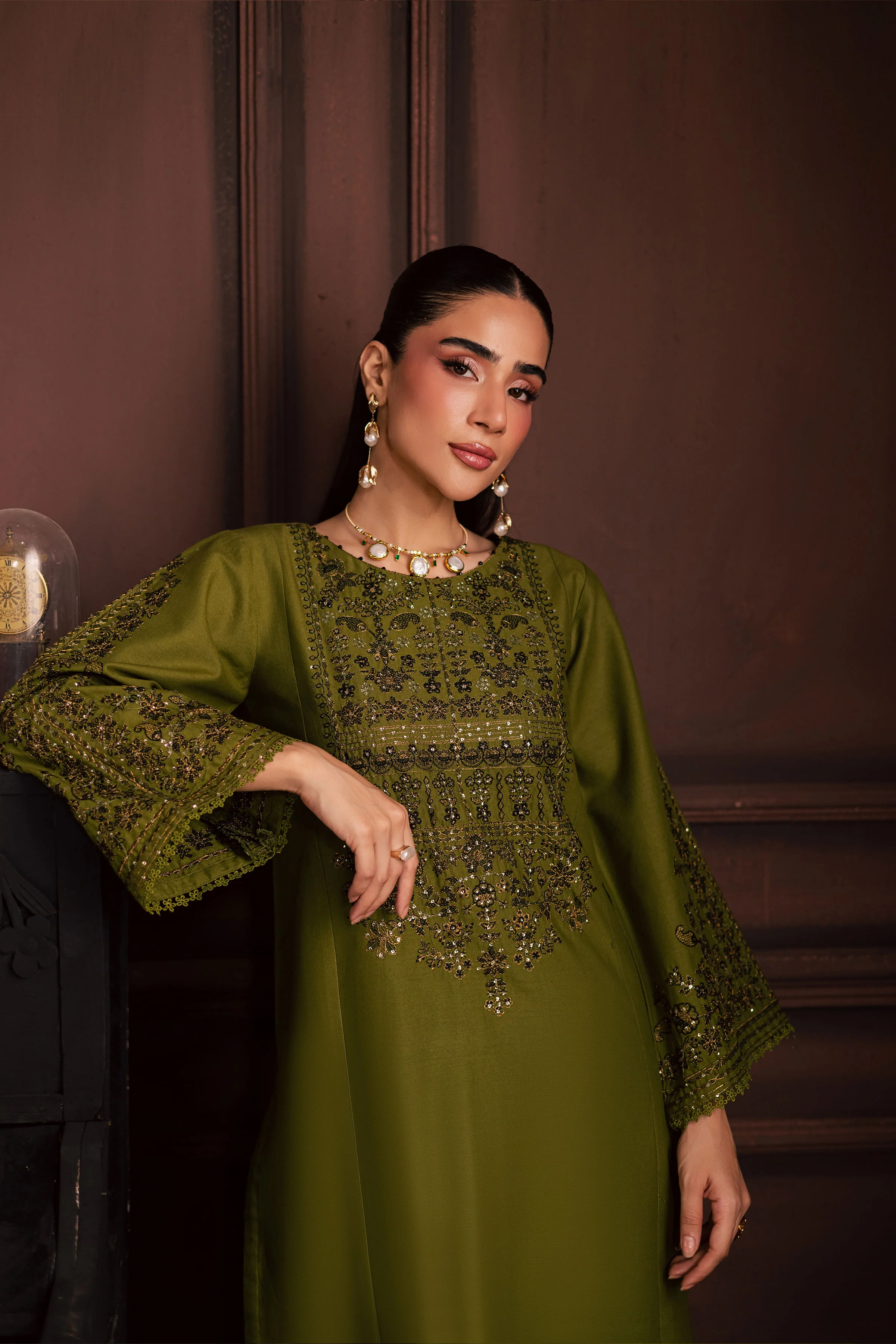 Topaz 2Pc - Embroidered Khaddar Dress - Image 4