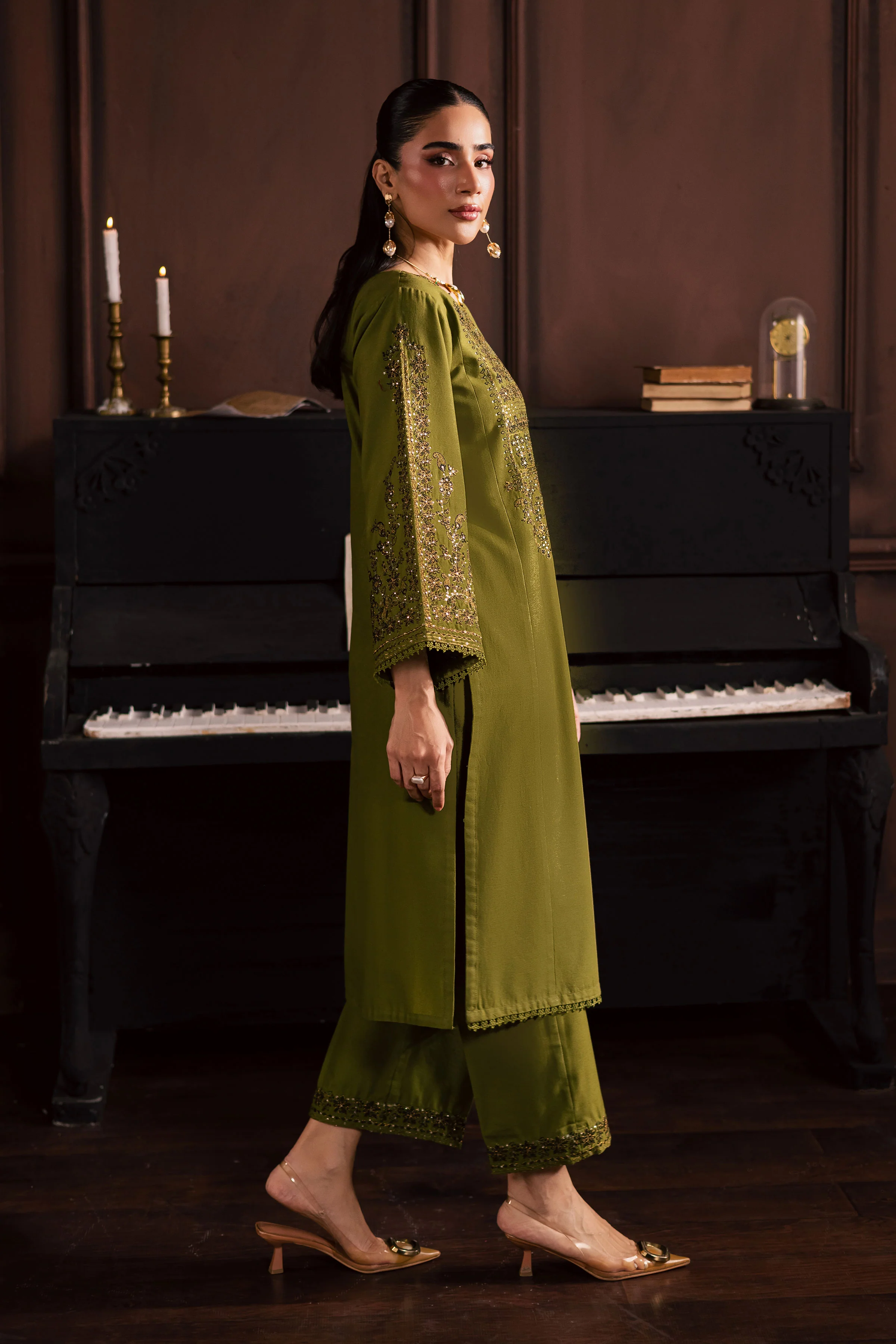 Topaz 2Pc - Embroidered Khaddar Dress - Image 6