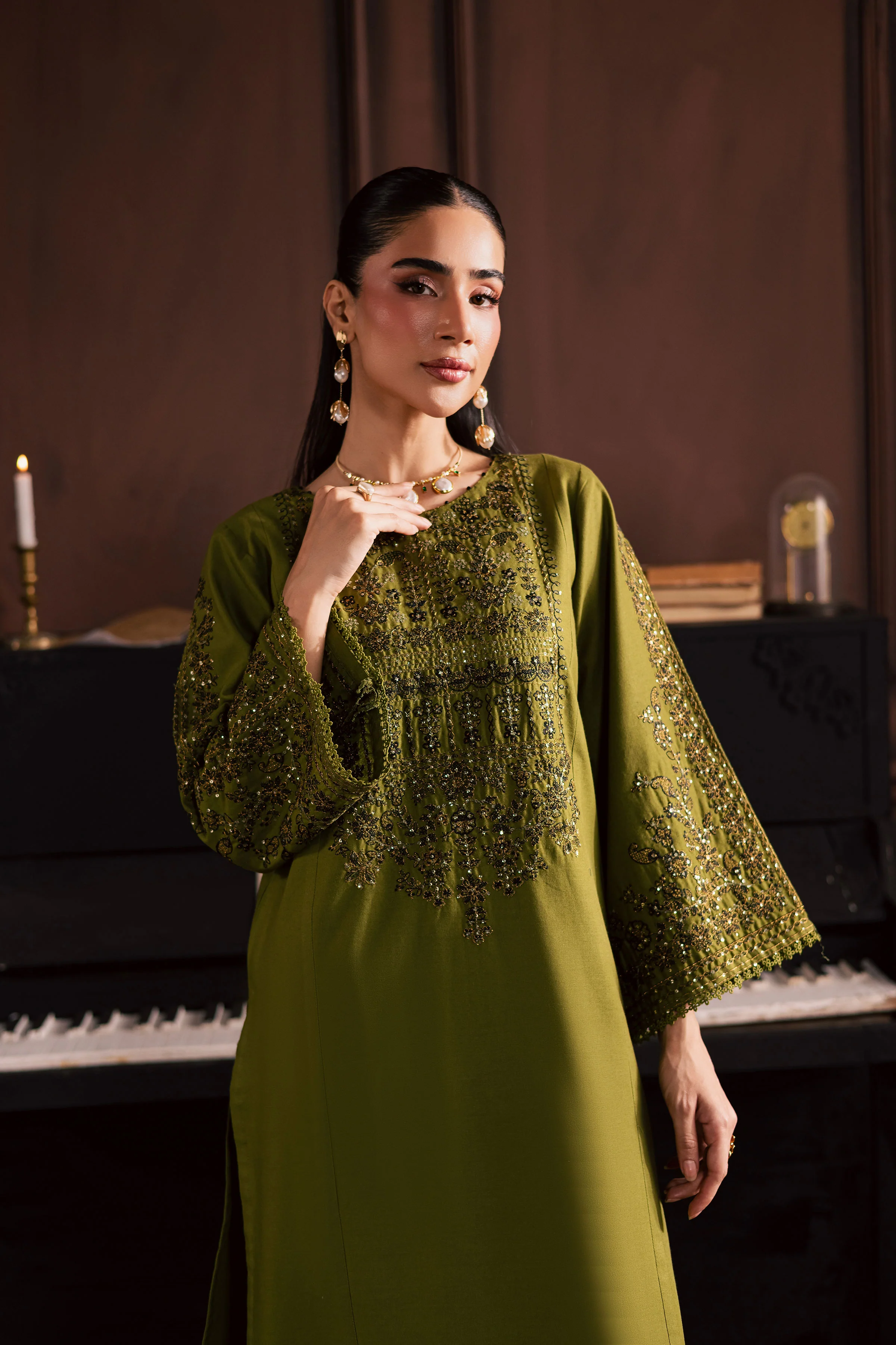 Topaz 2Pc - Embroidered Khaddar Dress - Image 7