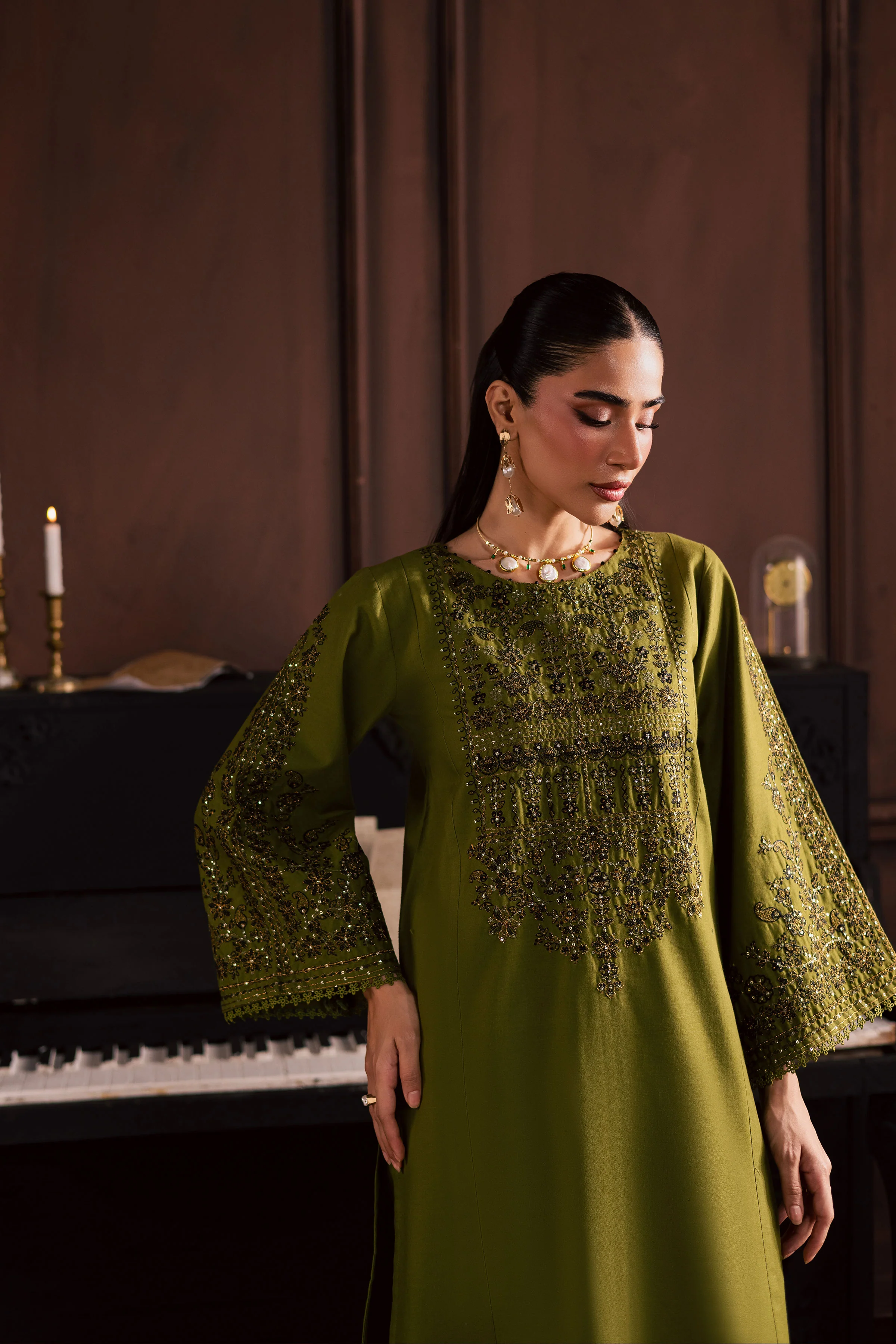 Topaz 2Pc - Embroidered Khaddar Dress - Image 9