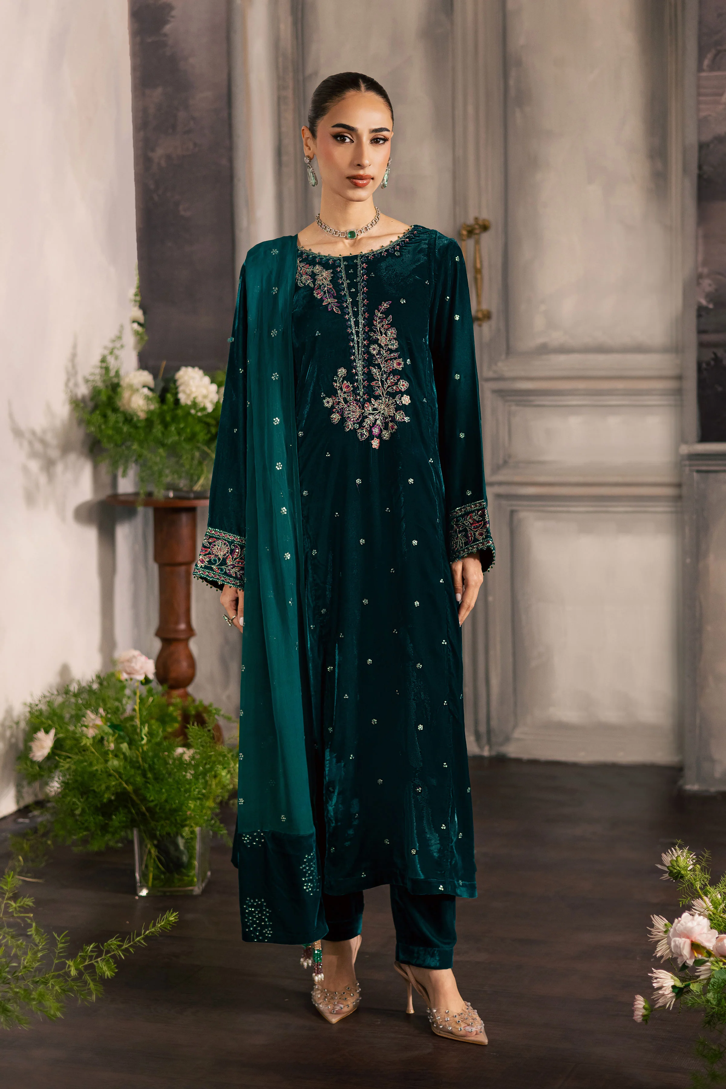 Turquoise 3Pc - Velvet Luxe Pret - Image 3