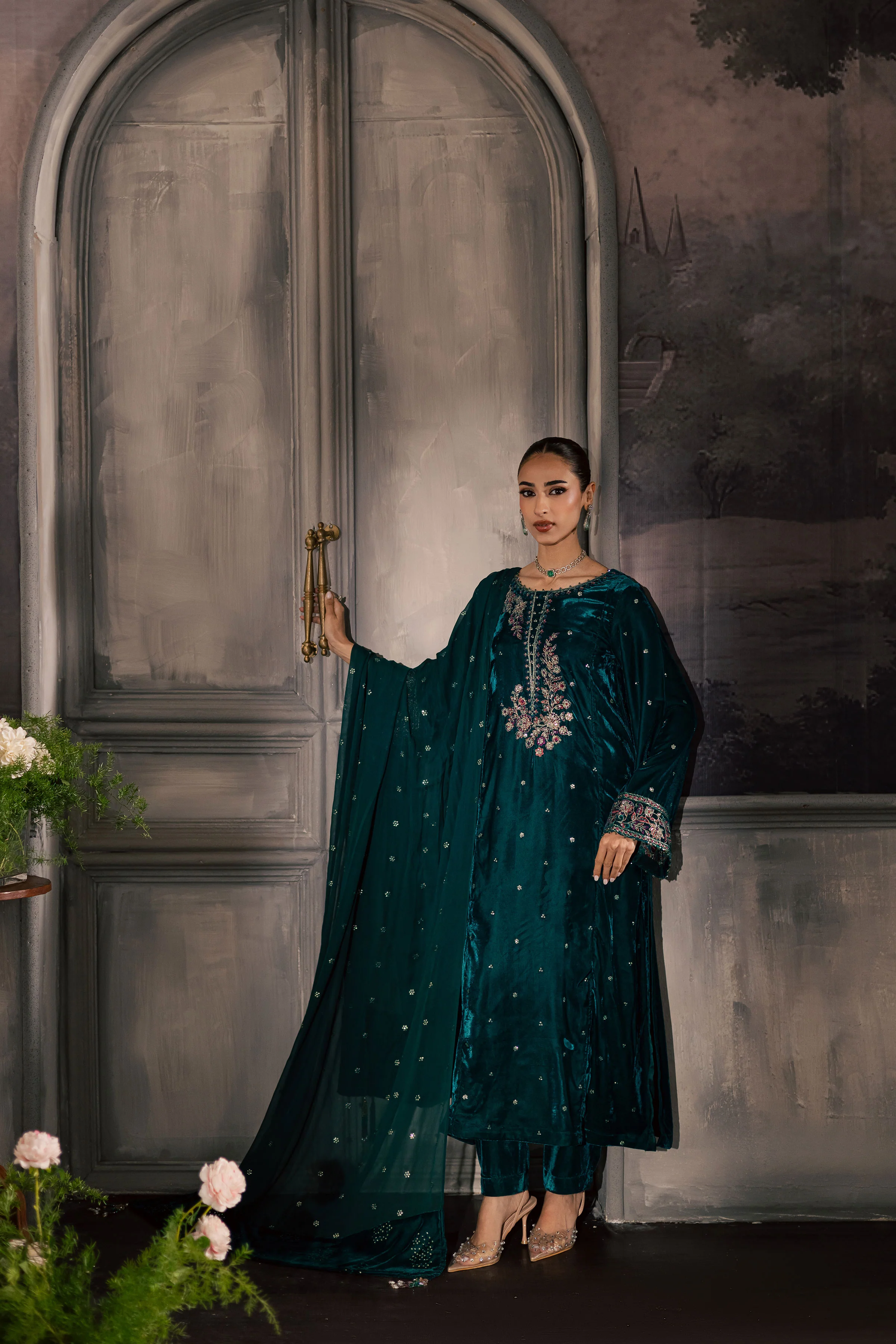 Turquoise 3Pc - Velvet Luxe Pret - Image 4