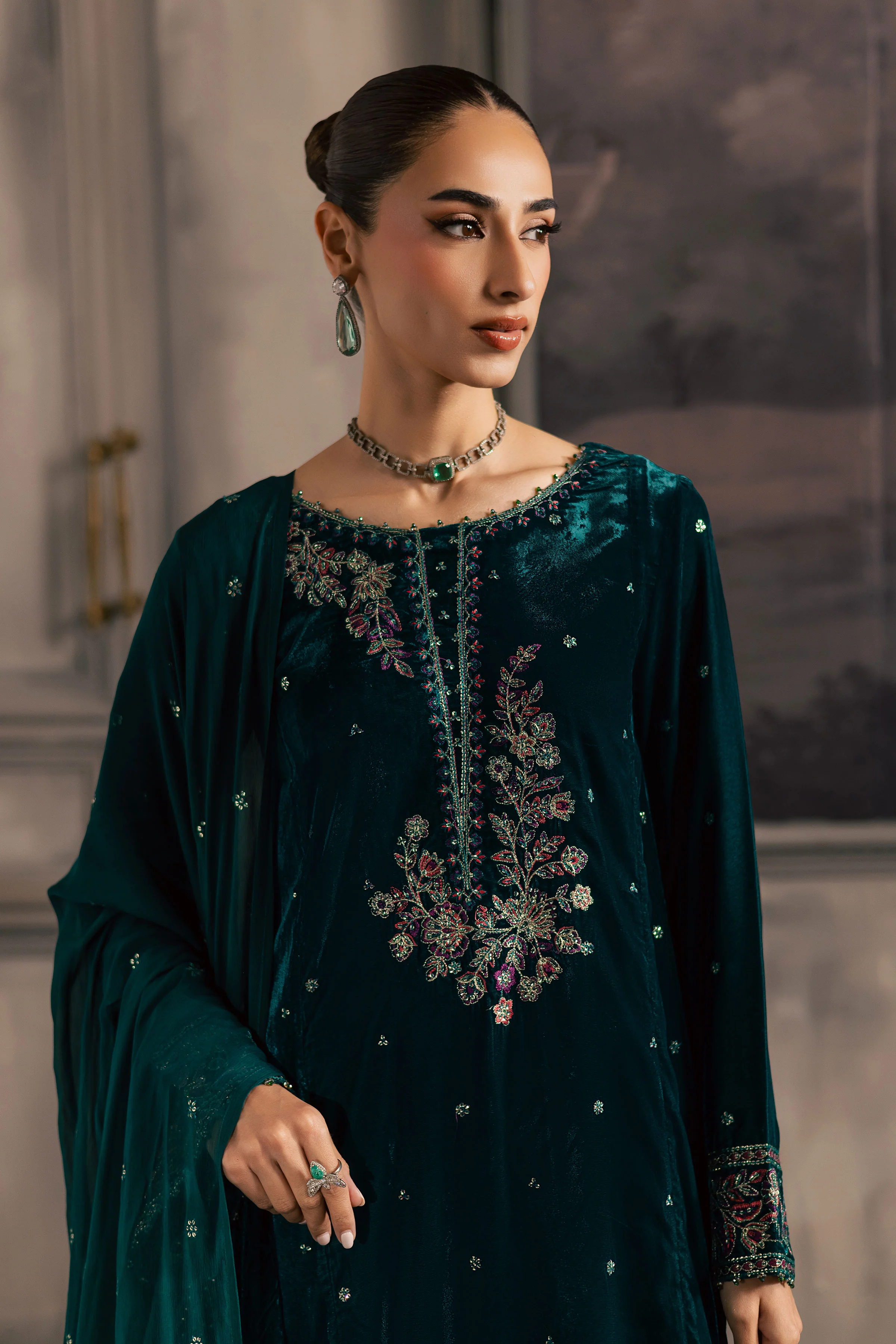 Turquoise 3Pc - Velvet Luxe Pret - Image 5