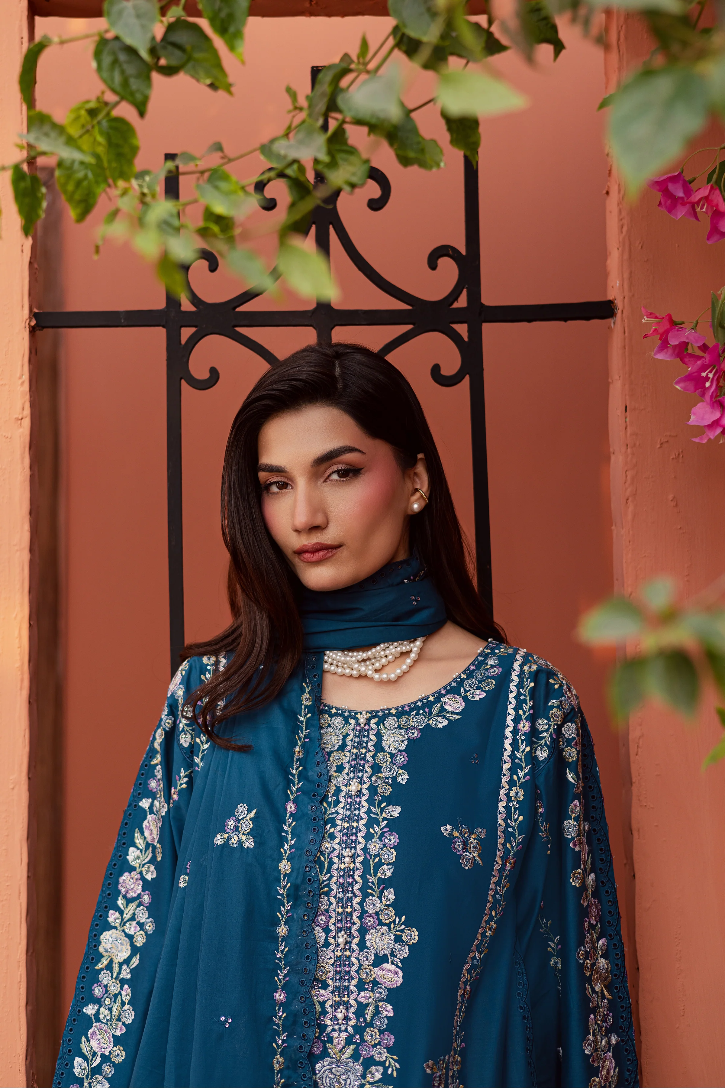 Twilight Bloom 3Pc - Festive Embroidered Lawn - Image 6