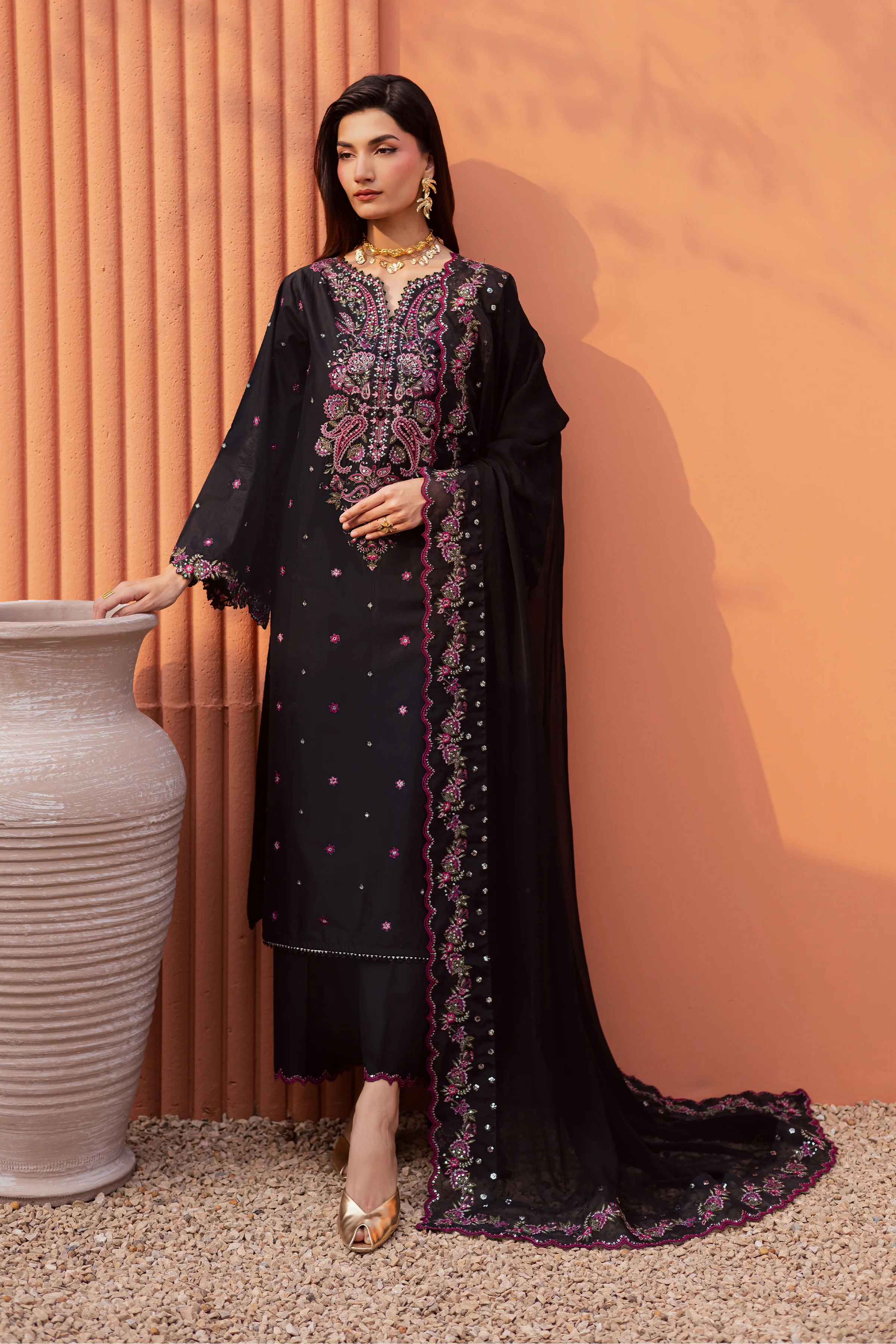 Unaiza 3Pc - Festive Embroidered Lawn - Image 3