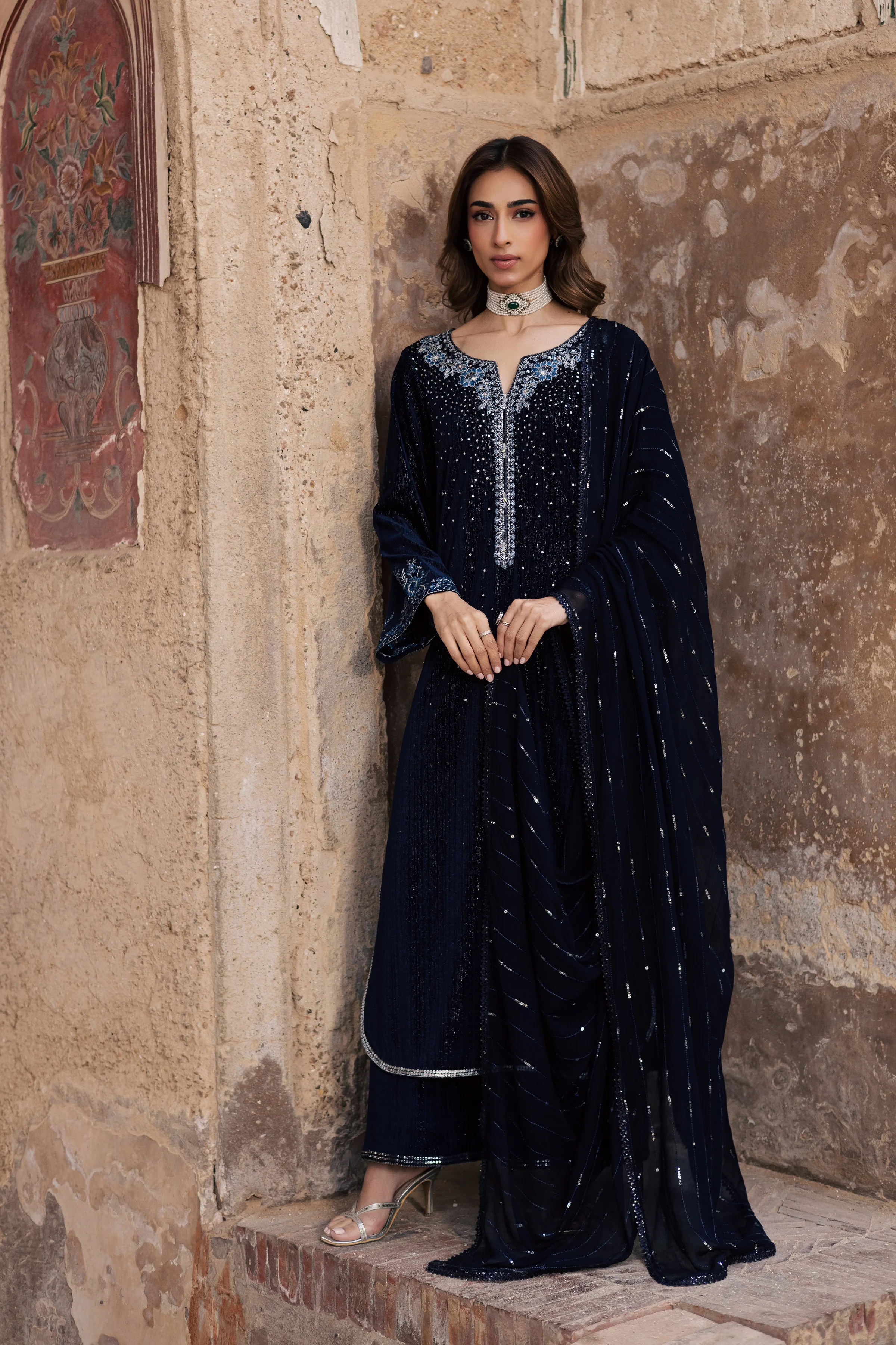 Whisper 3Pc - Velvet Formal Dress