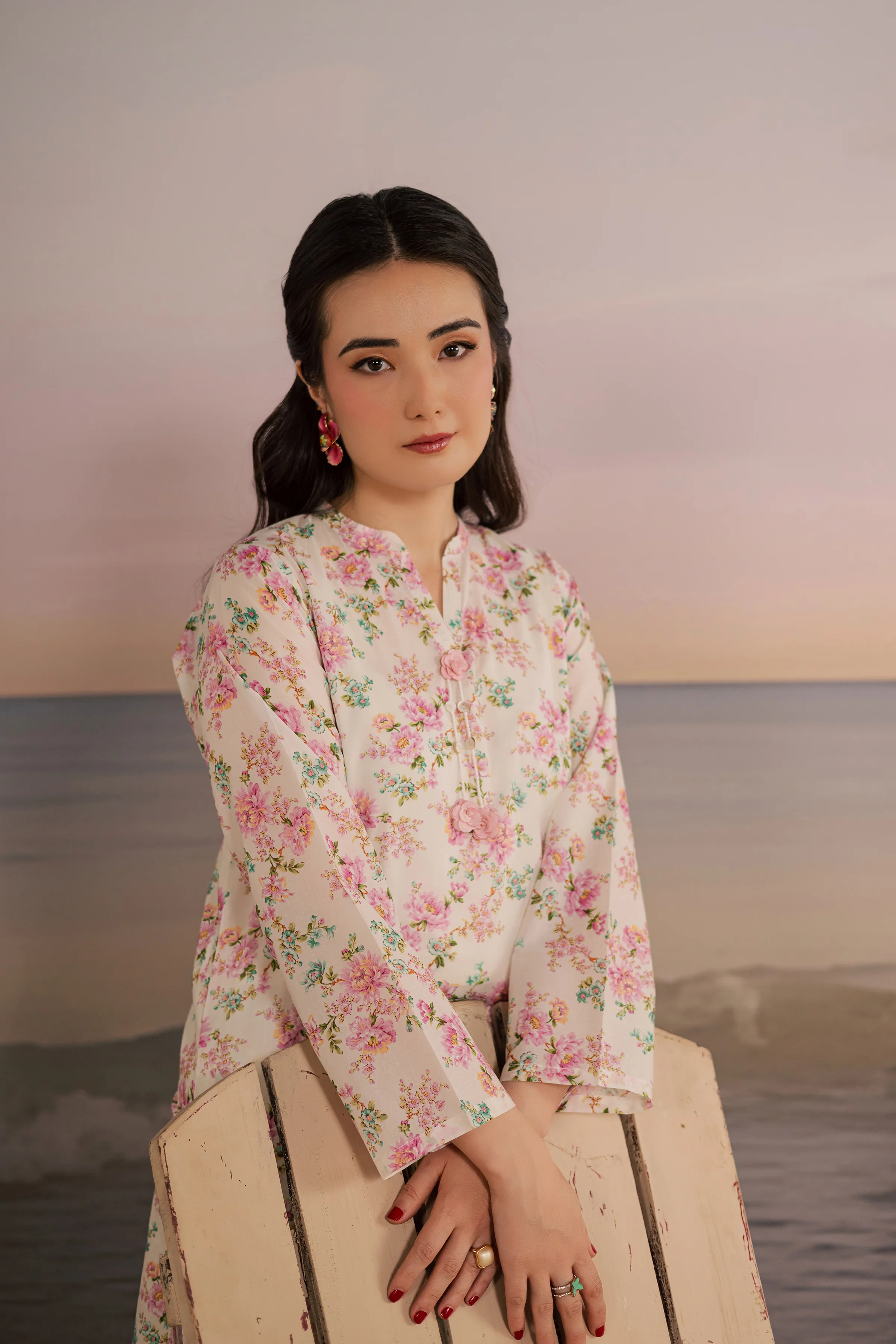 White Hawk 2Pc - Printed Lawn Dress - Image 3