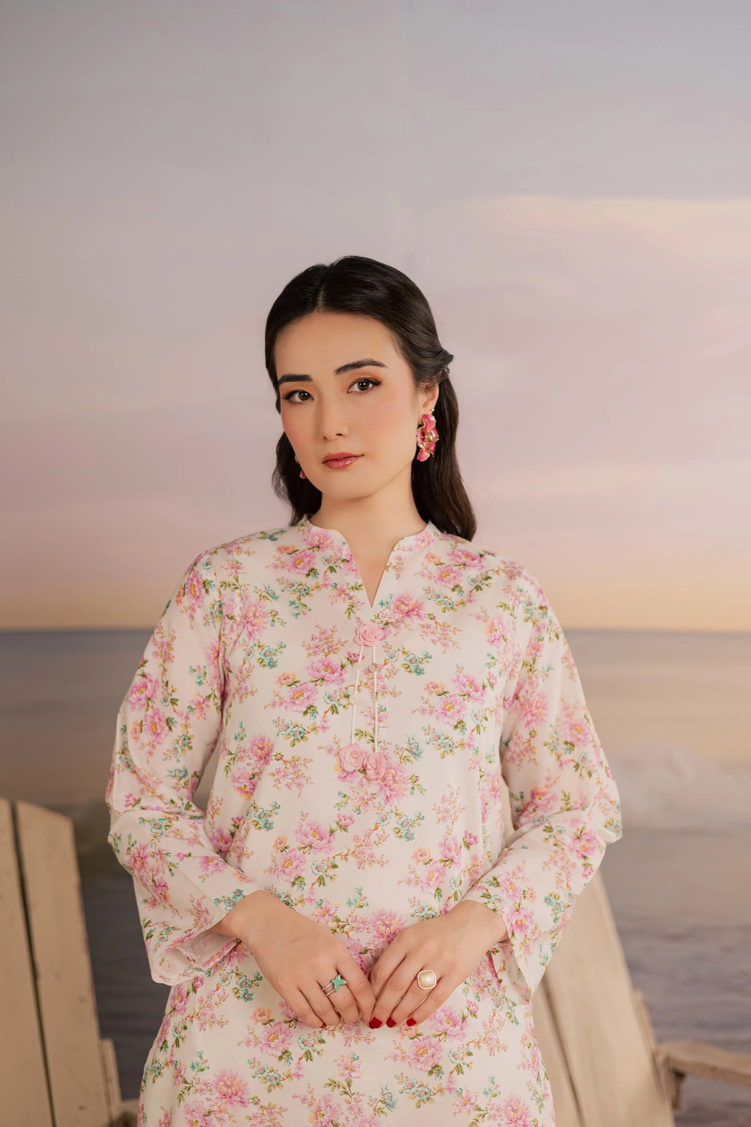 White Hawk 2Pc - Printed Lawn Dress - Image 5