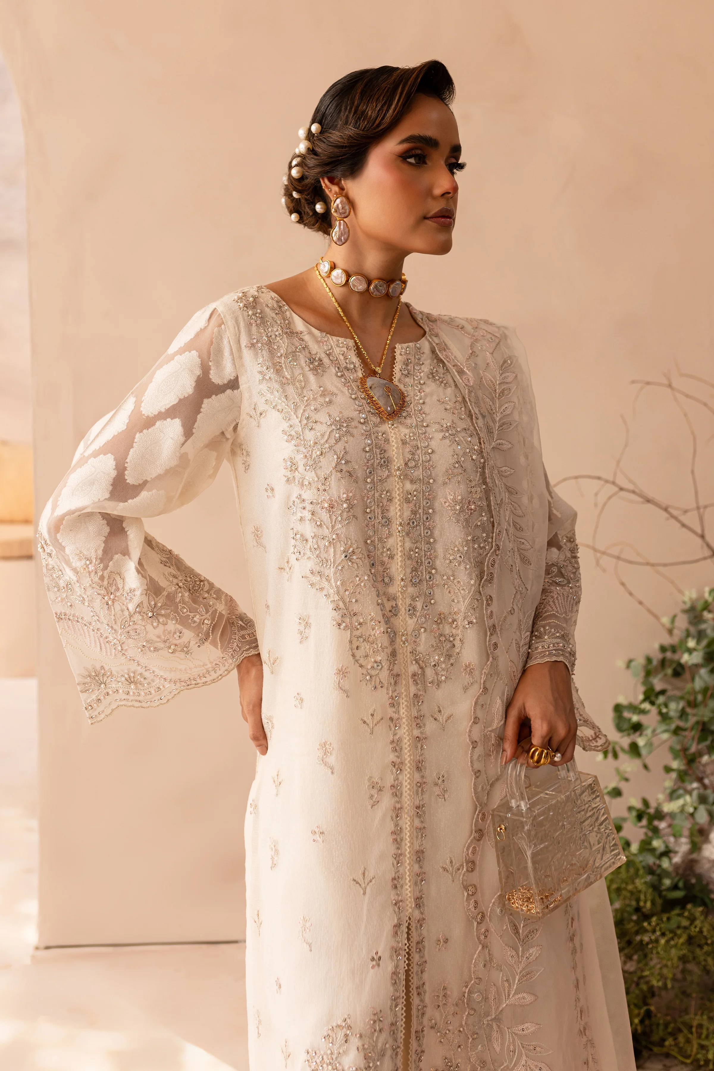 White Willow 3Pc - Embroidered Luxe PRET - Image 7