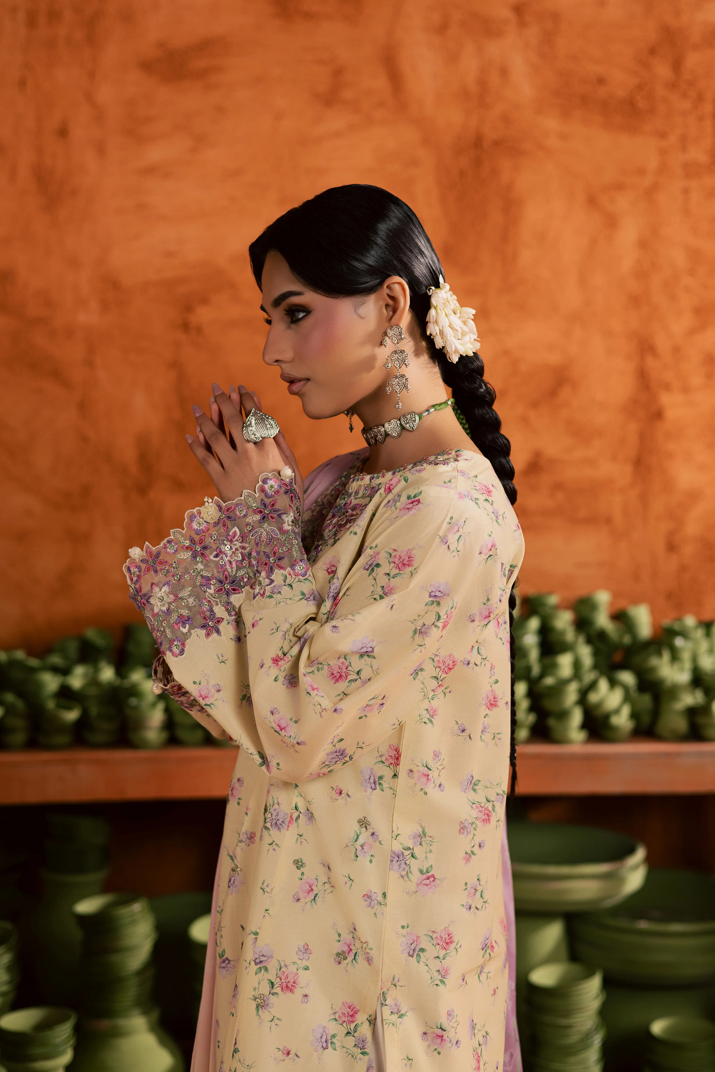 Yellow Lamia 3Pc - Printed Lawn Dress - Image 10