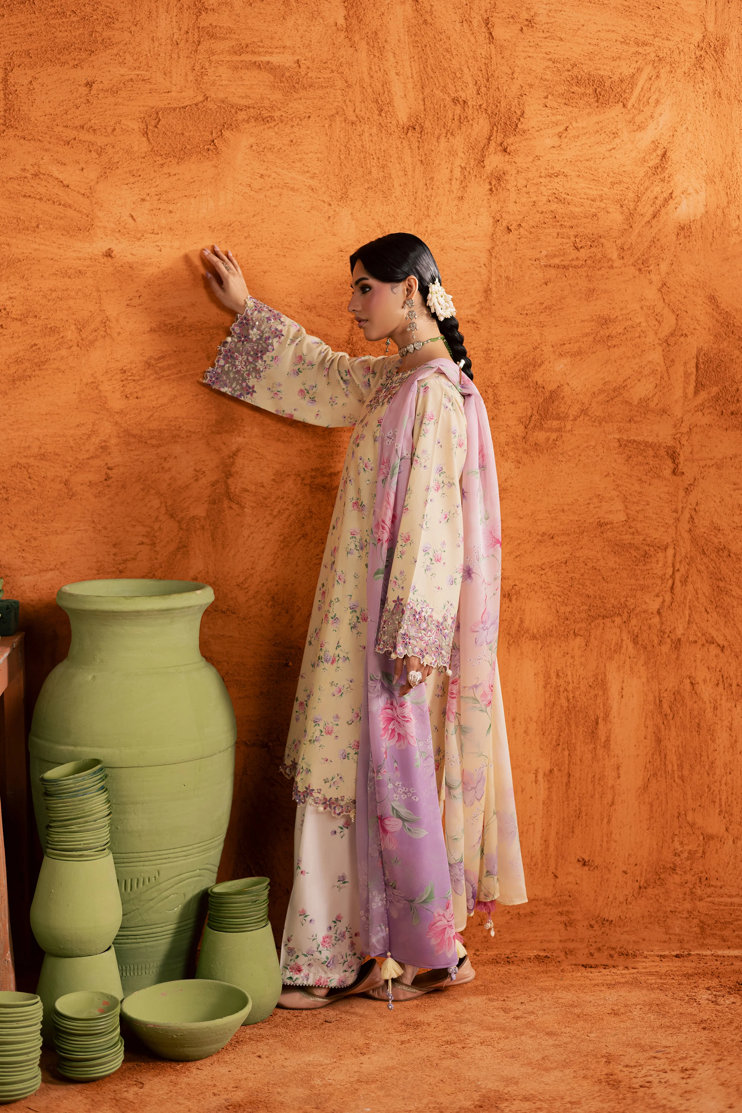 Yellow Lamia 3Pc - Printed Lawn Dress - Image 3