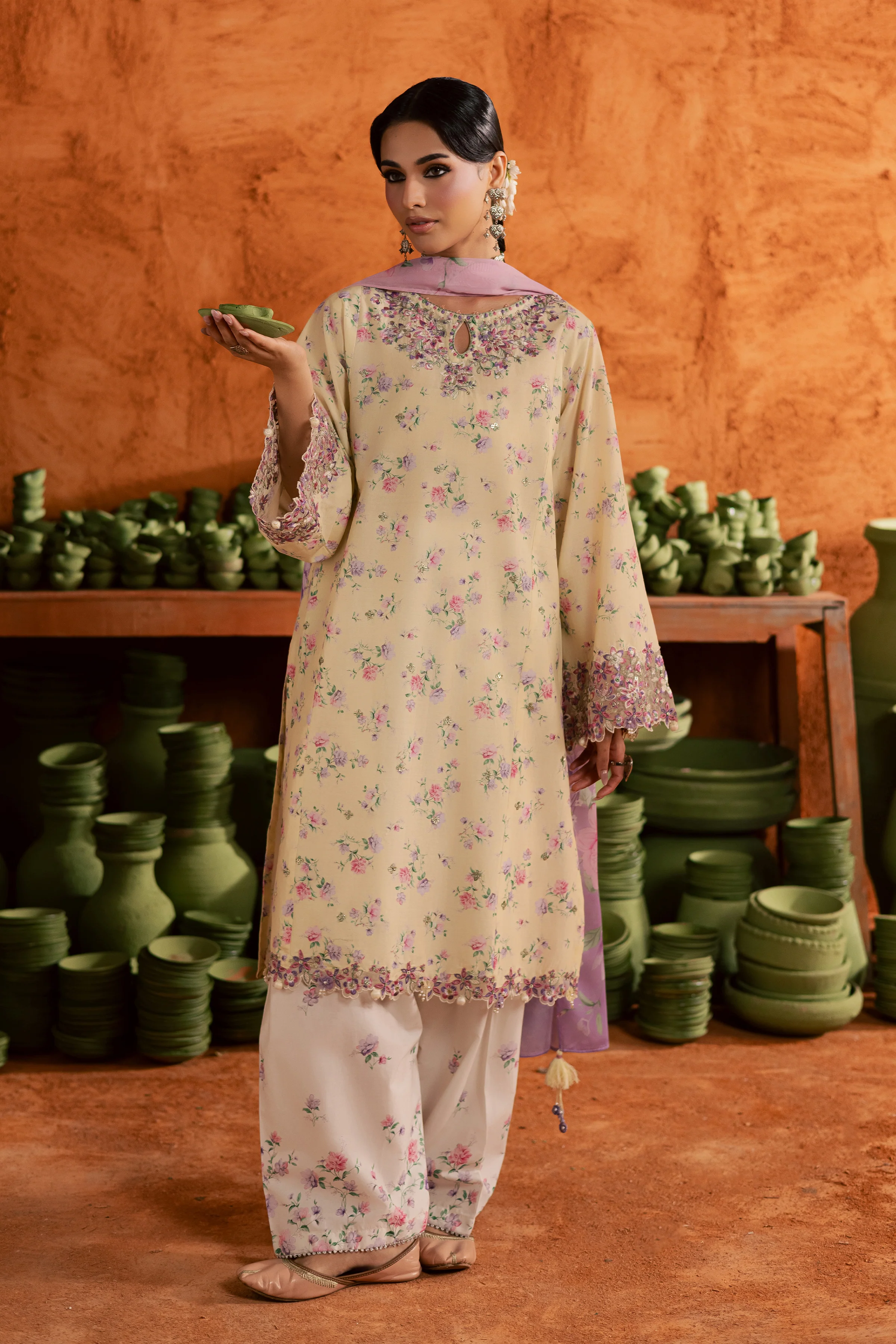 Yellow Lamia 3Pc - Printed Lawn Dress - Image 7