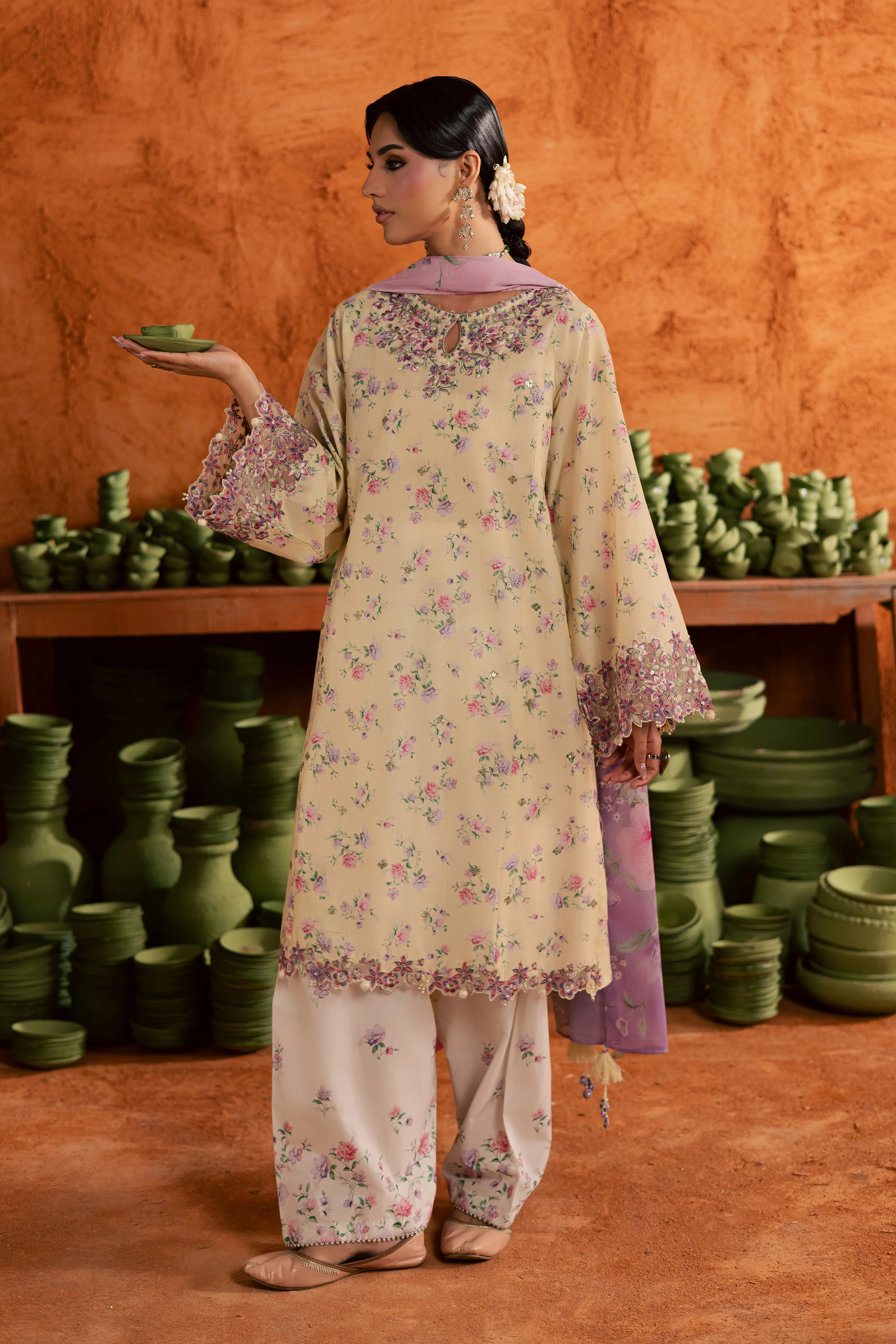 Yellow Lamia 3Pc - Printed Lawn Dress - Image 8